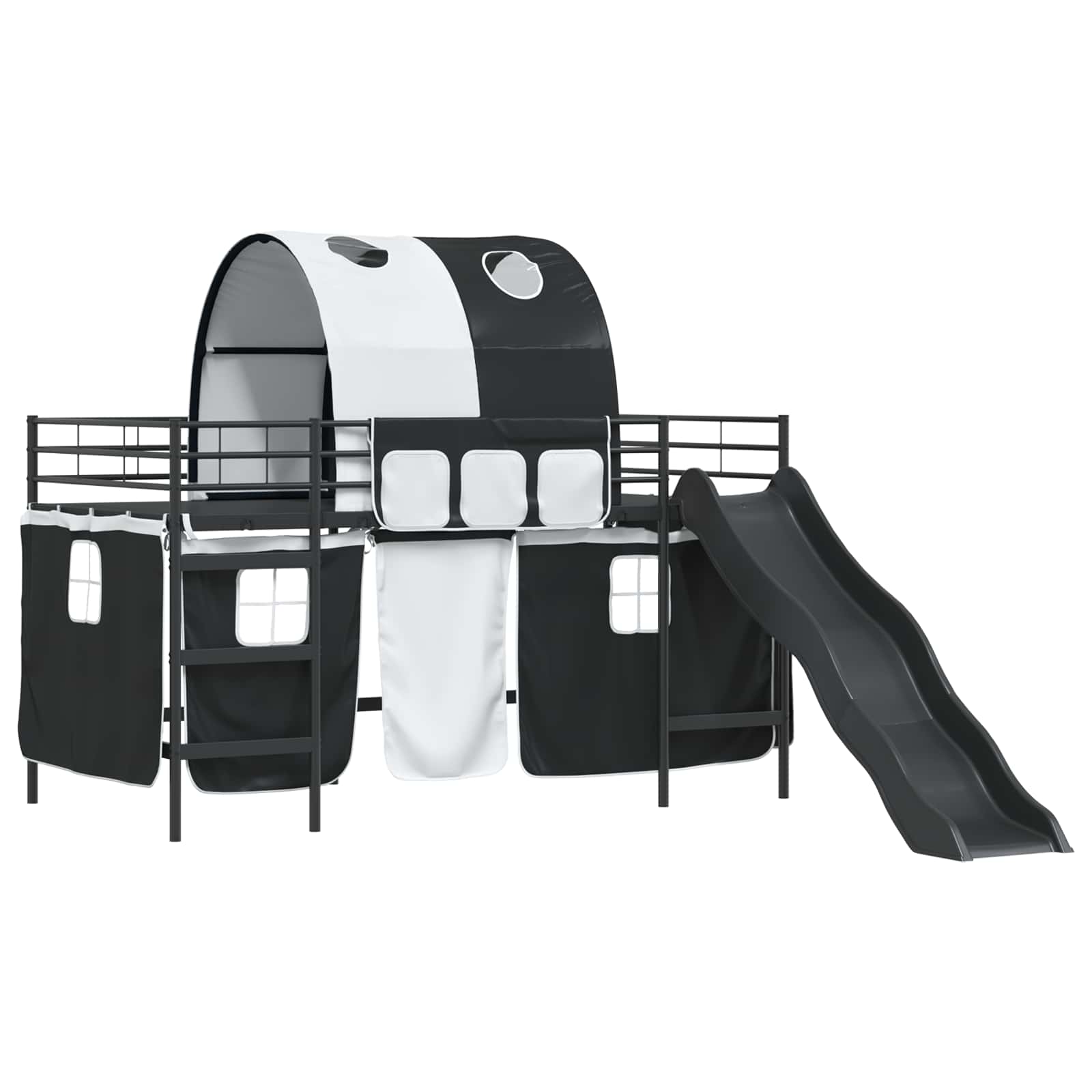 Loftbed voor Kids Zwart 100 x 200 cm Metaal is nu te koop bij PeponiXL, paradijselijk wonen!
