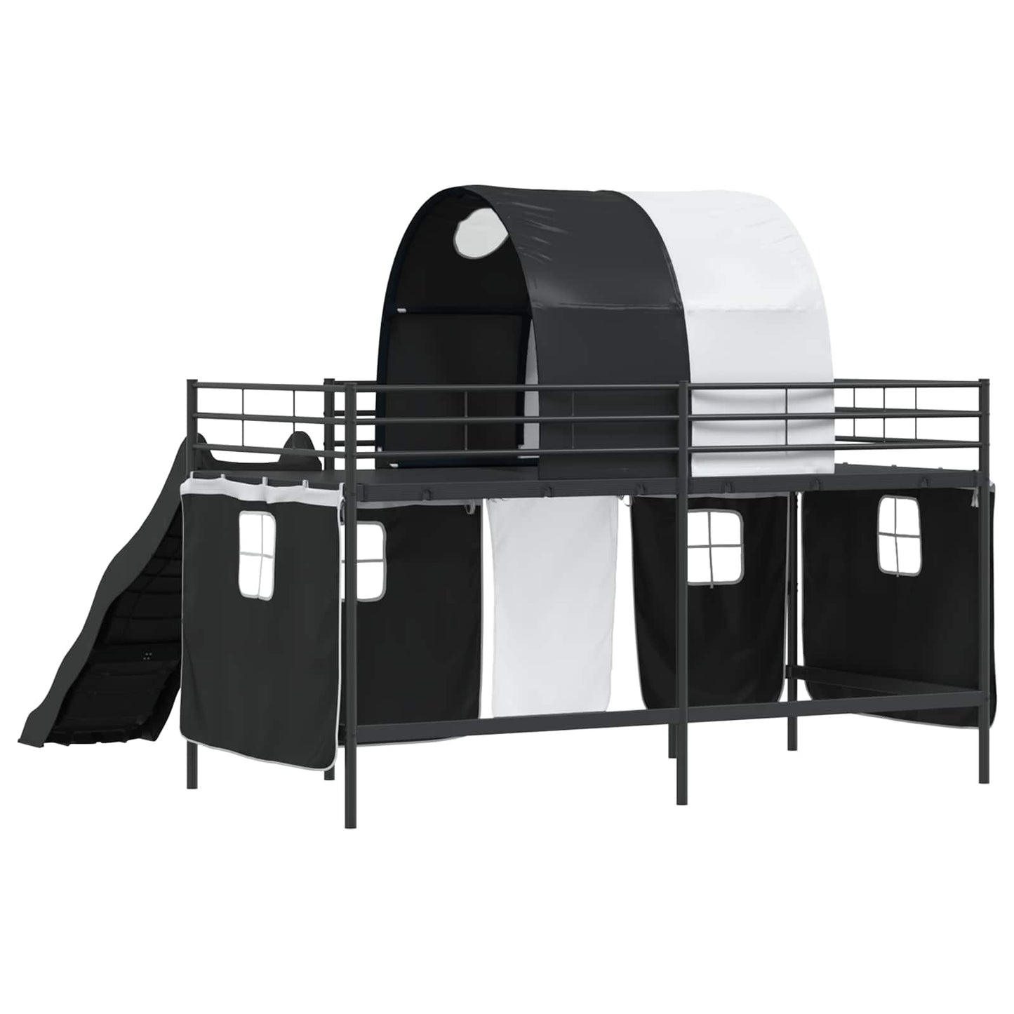 Loftbed voor Kids Zwart 100 x 200 cm Metaal is nu te koop bij PeponiXL, paradijselijk wonen!