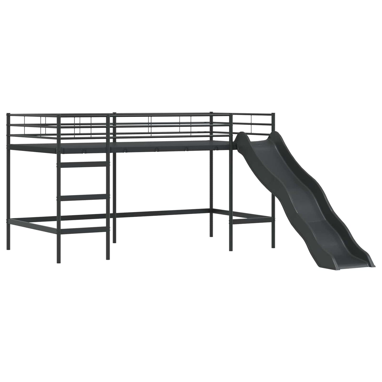 Loftbed voor Kids Zwart en Blauw 80 x 200 cm Metaal is nu te koop bij PeponiXL, paradijselijk wonen!