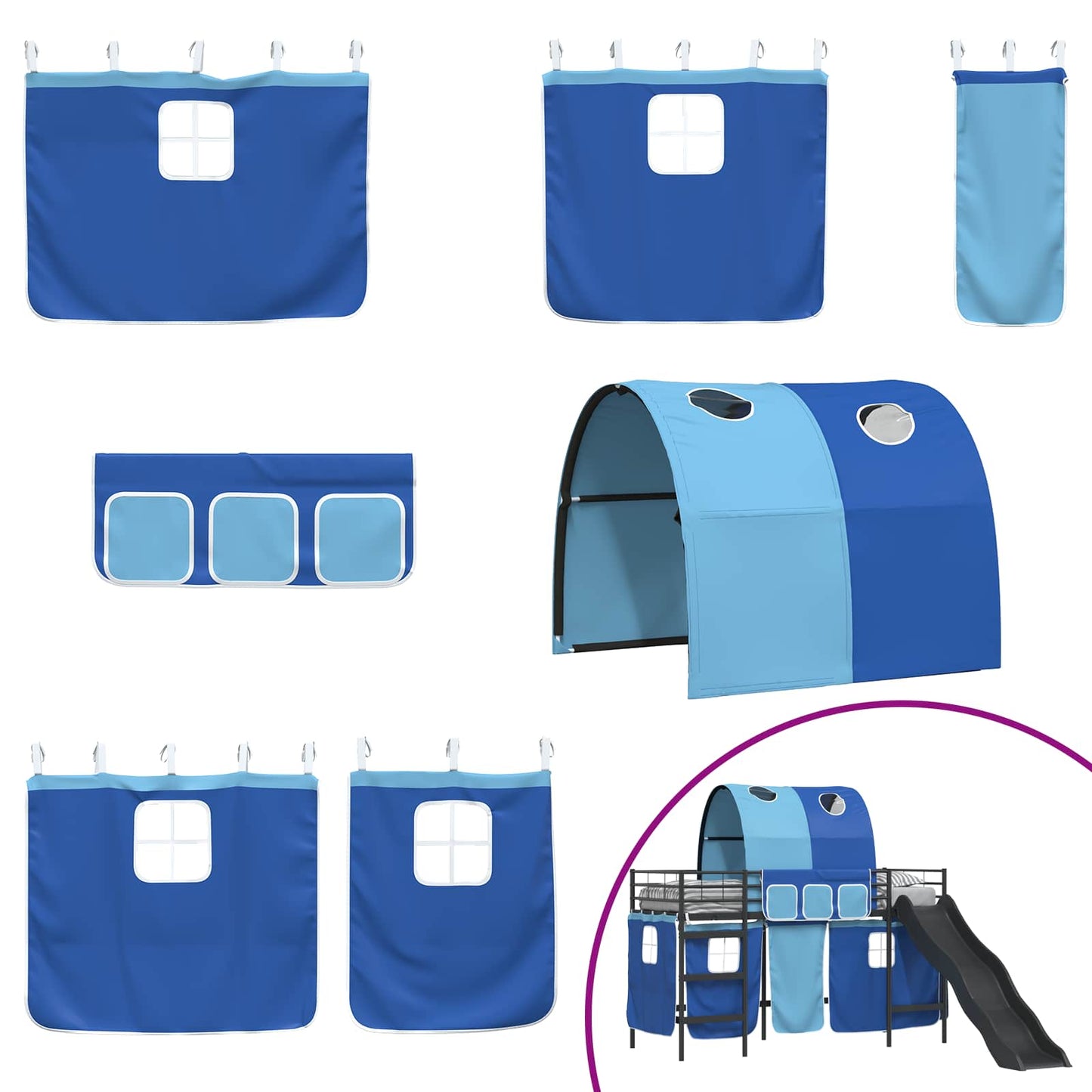Loftbed voor Kids Zwart en Blauw 90 x 190 cm Metaal is nu te koop bij PeponiXL, paradijselijk wonen!