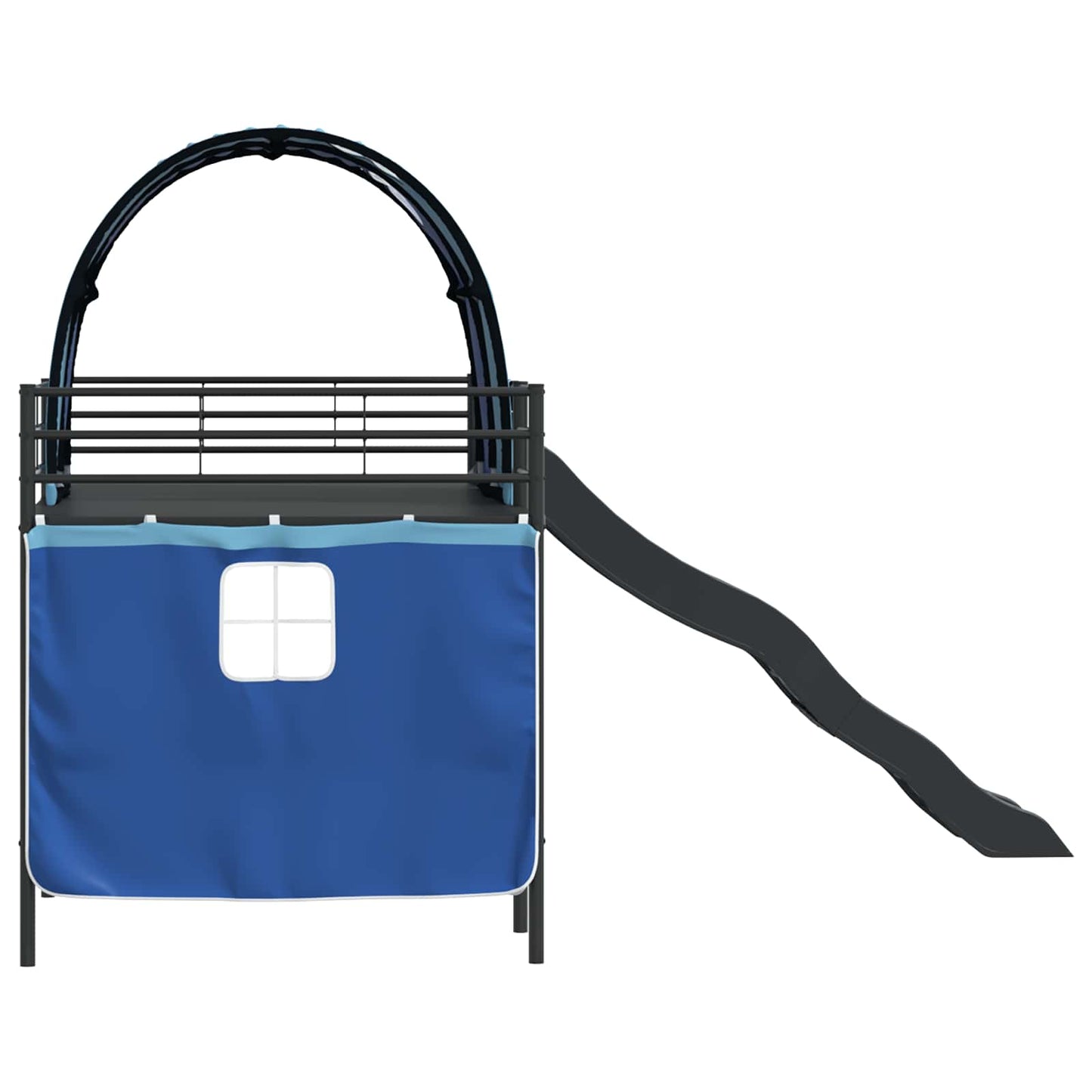 Loftbed voor Kids Zwart en Blauw 90 x 200 cm Metaal is nu te koop bij PeponiXL, paradijselijk wonen!