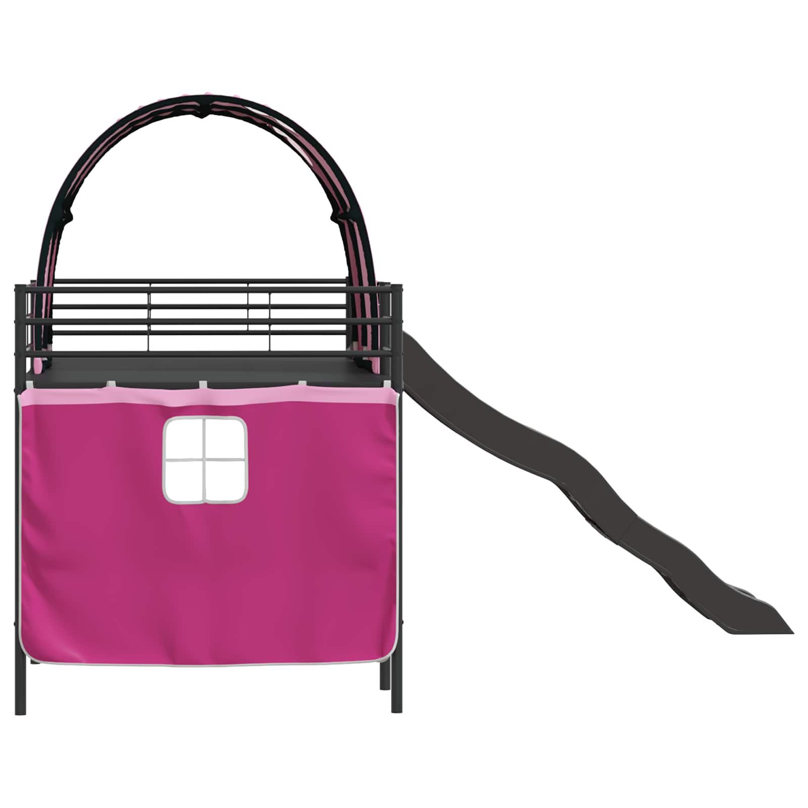 Loftbed voor Kids Zwart en Roze 80 x 200 cm Metaal is nu te koop bij PeponiXL, paradijselijk wonen!