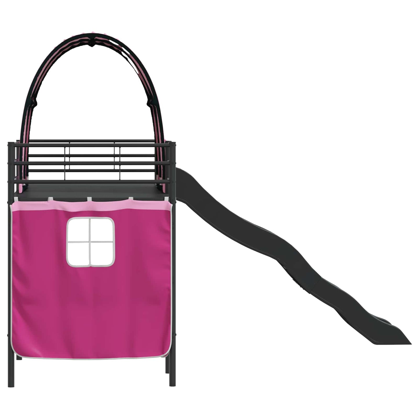 Loftbed voor Kids Zwart en Roze 90 x 190 cm Metaal is nu te koop bij PeponiXL, paradijselijk wonen!