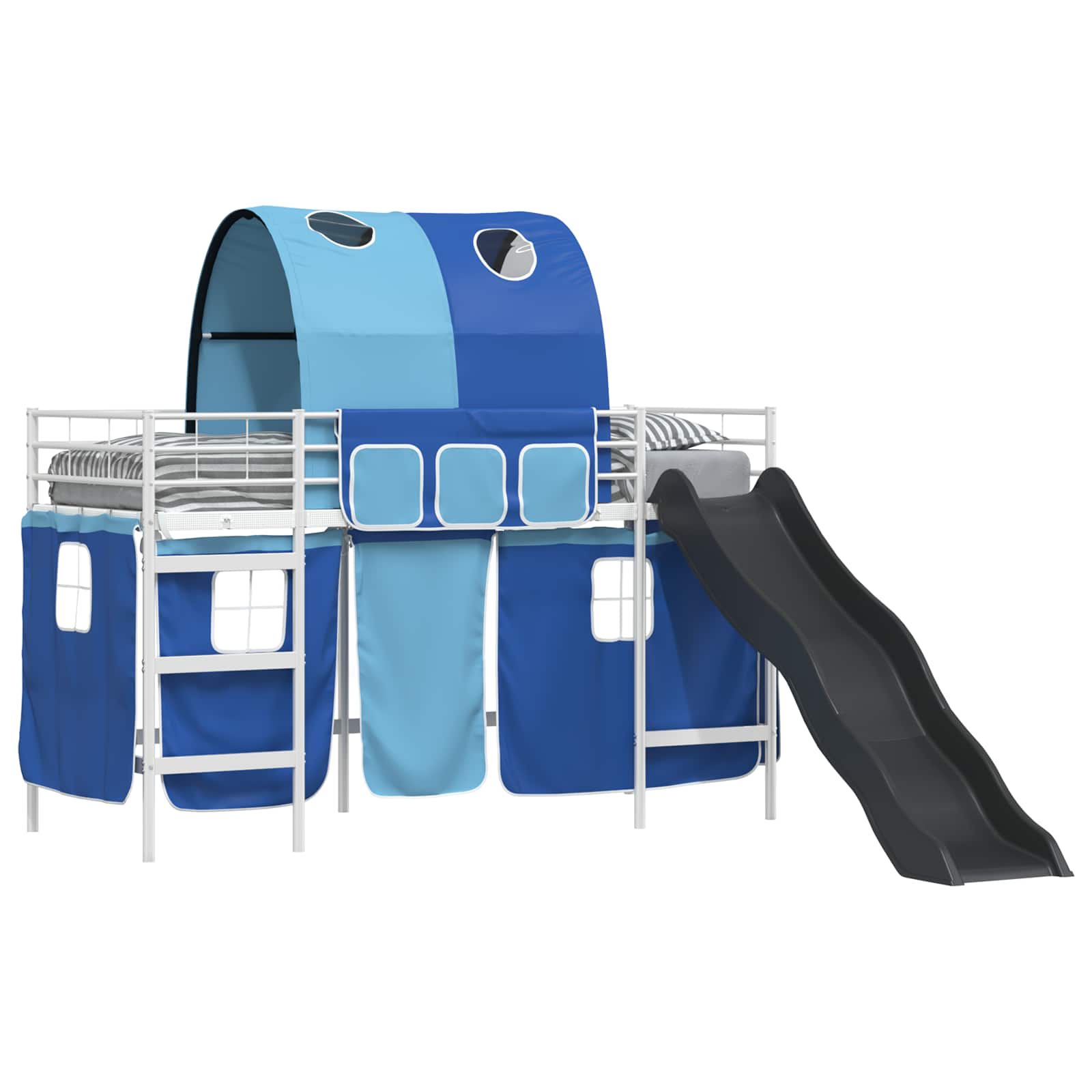 Loftbed voor Kids Wit en Blauw 75 x 190 cm Metaal is nu te koop bij PeponiXL, paradijselijk wonen!