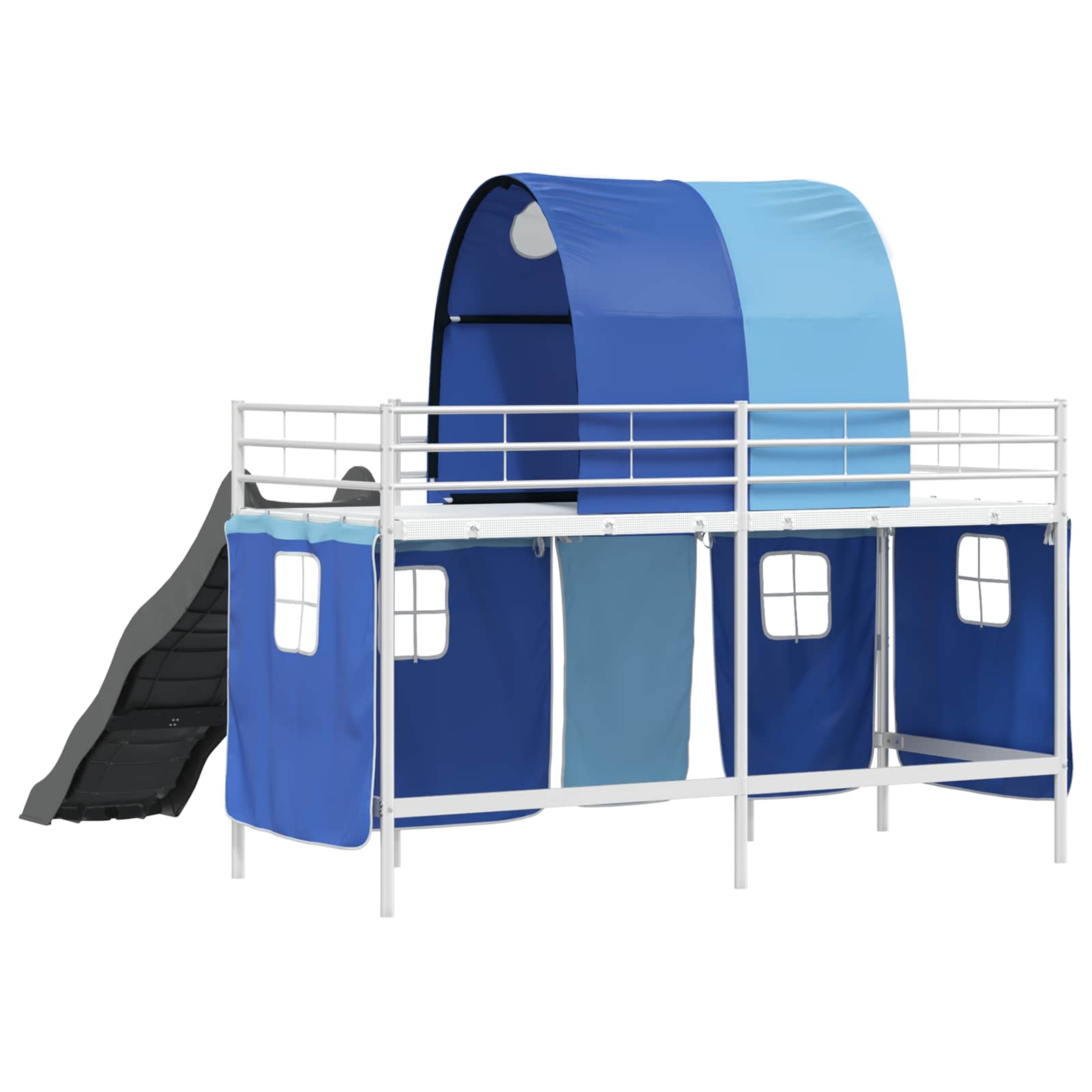Loftbed voor Kids Wit en Blauw 75 x 190 cm Metaal is nu te koop bij PeponiXL, paradijselijk wonen!