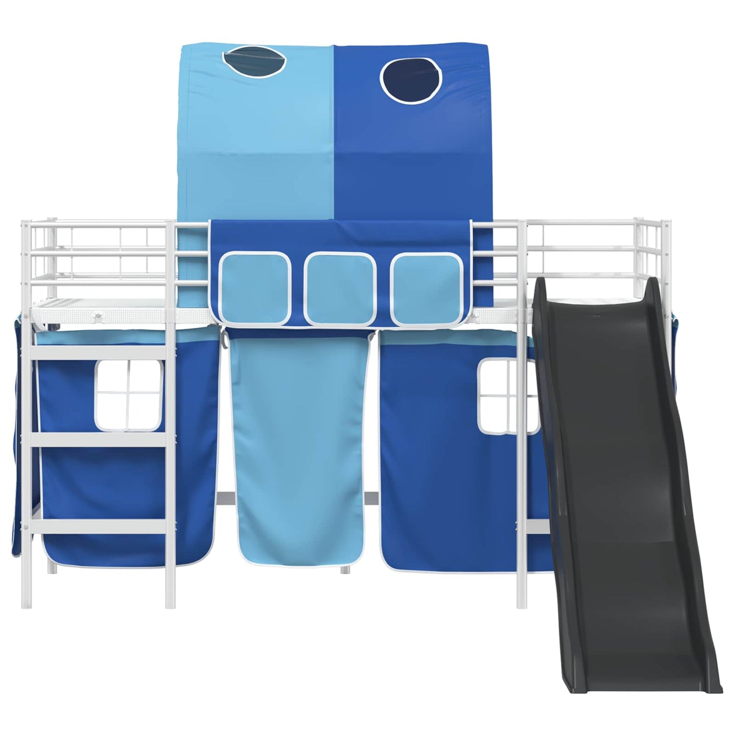 Loftbed voor Kids Wit en Blauw 90 x 190 cm Metaal is nu te koop bij PeponiXL, paradijselijk wonen!