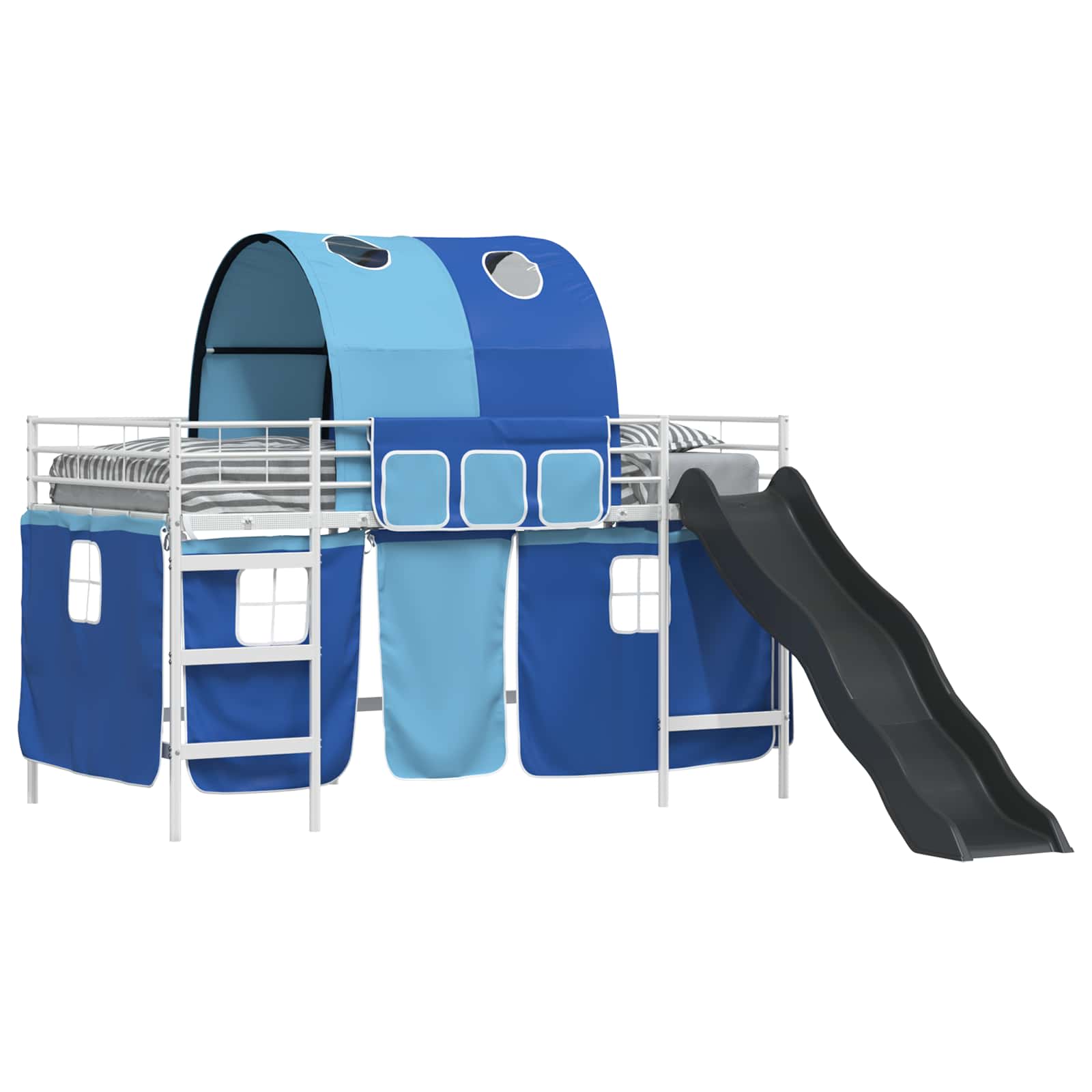 Loftbed voor Kids Wit en Blauw 90 x 200 cm Metaal is nu te koop bij PeponiXL, paradijselijk wonen!