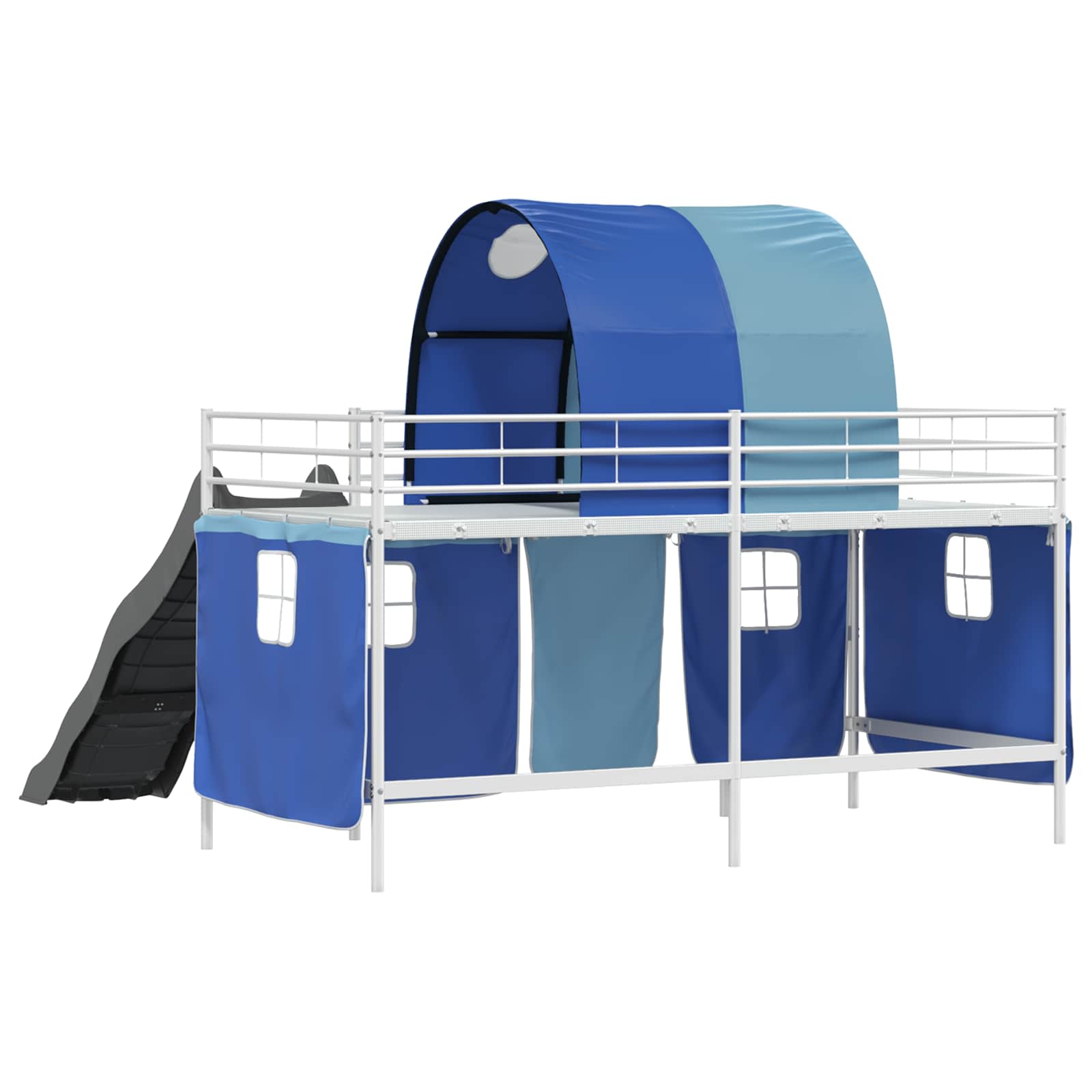 Loftbed voor Kids Wit en Blauw 90 x 200 cm Metaal is nu te koop bij PeponiXL, paradijselijk wonen!