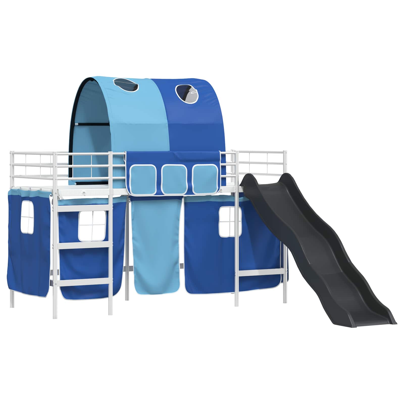 Loftbed voor Kids Wit en Blauw 100 x 190 cm Metaal is nu te koop bij PeponiXL, paradijselijk wonen!