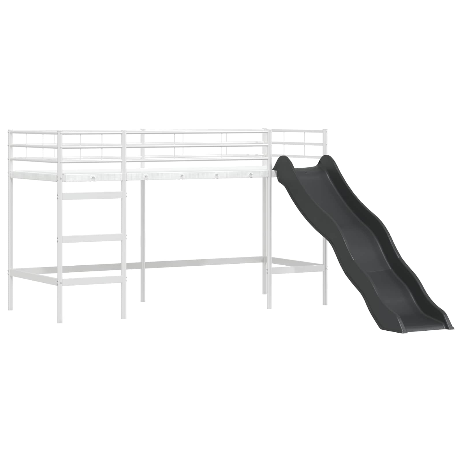 Loftbed voor Kids Wit en Blauw 100 x 190 cm Metaal is nu te koop bij PeponiXL, paradijselijk wonen!