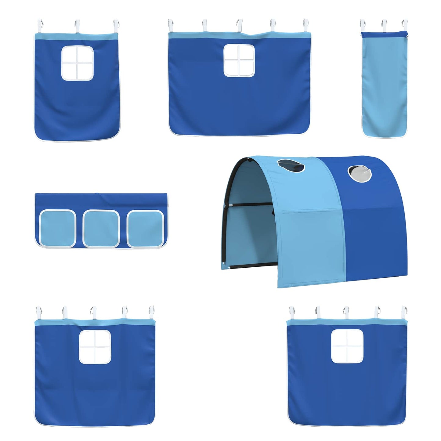 Loftbed voor Kids Wit en Blauw 100 x 190 cm Metaal is nu te koop bij PeponiXL, paradijselijk wonen!
