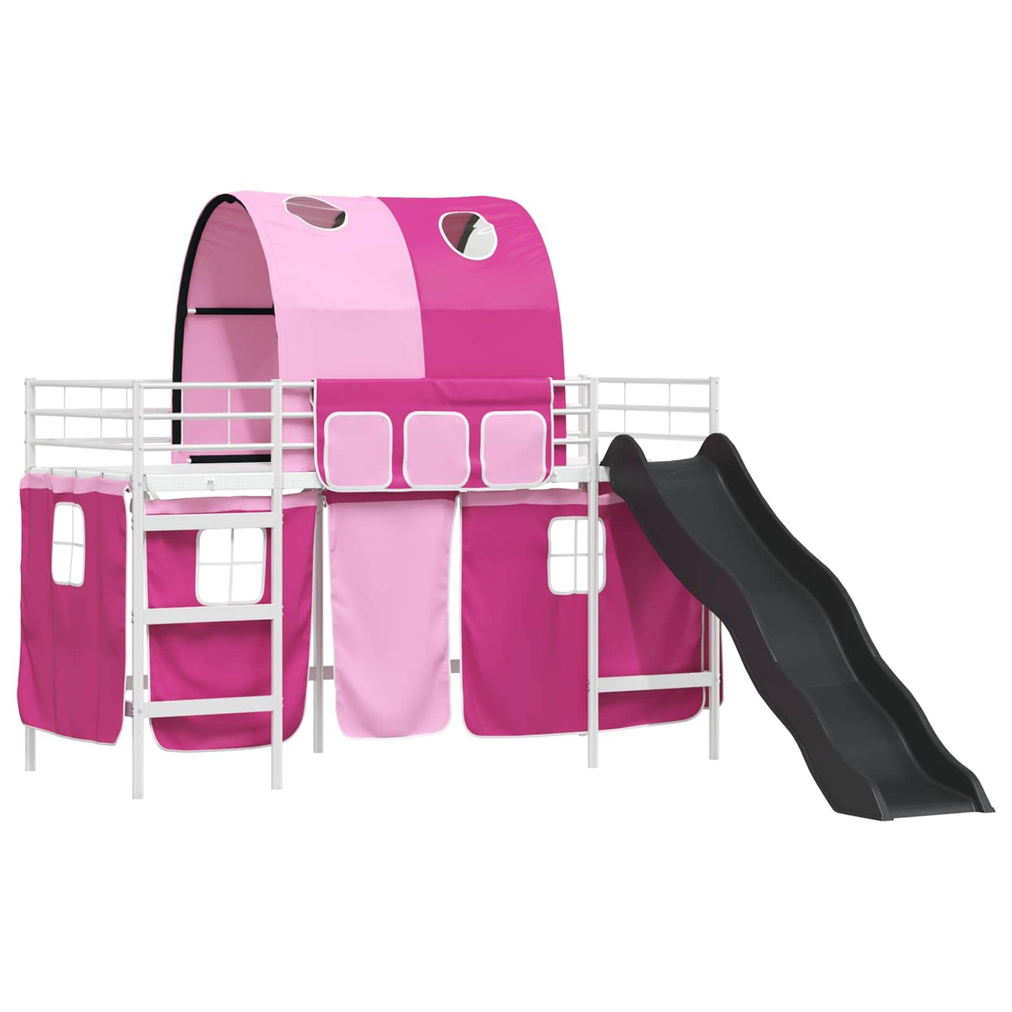 Loftbed voor Kids Wit en Roze 75 x 190 cm Metaal is nu te koop bij PeponiXL, paradijselijk wonen!