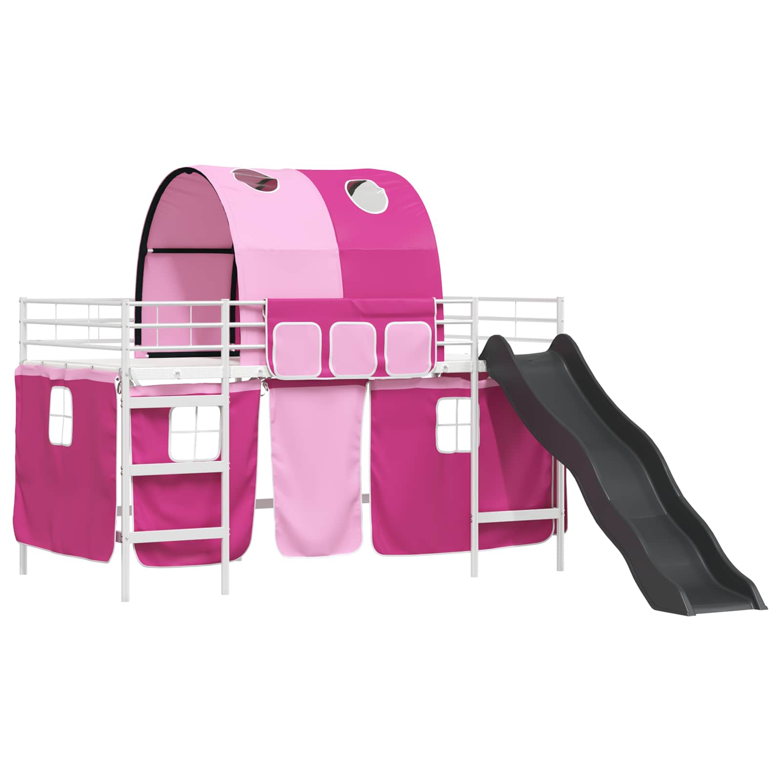 Loftbed voor Kids Wit en Roze 80 x 200 cm Metaal is nu te koop bij PeponiXL, paradijselijk wonen!