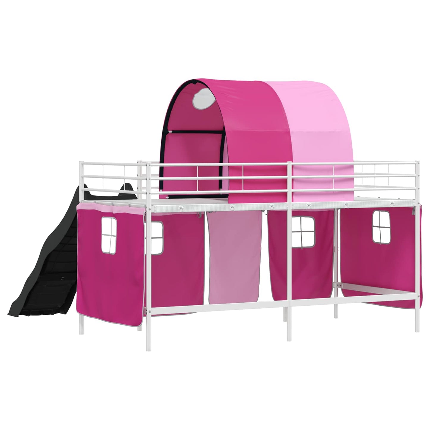 Loftbed voor Kids Wit en Roze 80 x 200 cm Metaal is nu te koop bij PeponiXL, paradijselijk wonen!