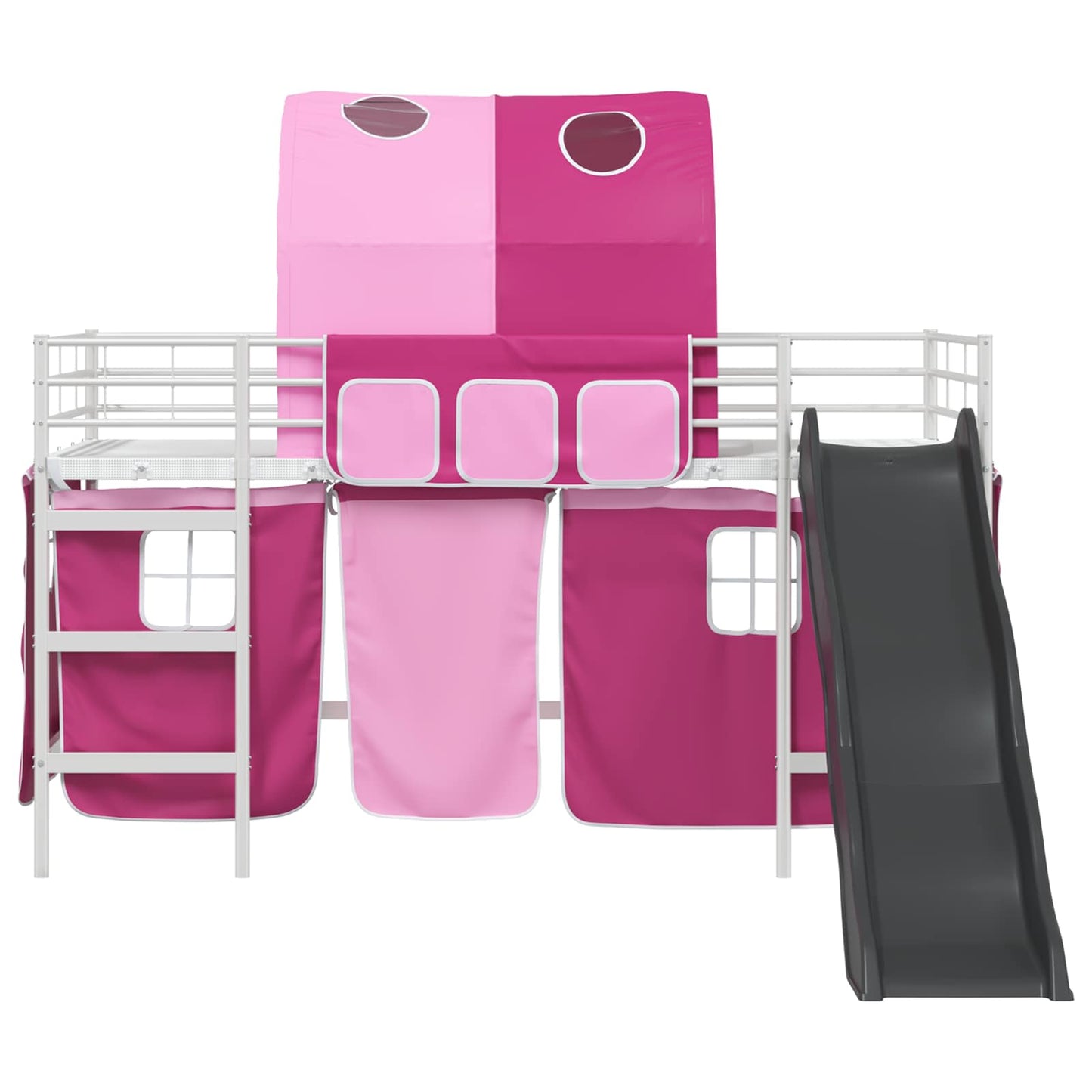 Loftbed voor Kids Wit en Roze 80 x 200 cm Metaal is nu te koop bij PeponiXL, paradijselijk wonen!