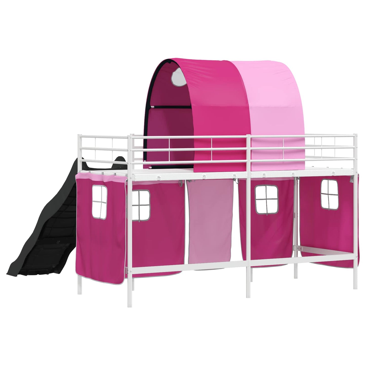 Loftbed voor Kids Wit en Roze 90 x 190 cm Metaal is nu te koop bij PeponiXL, paradijselijk wonen!