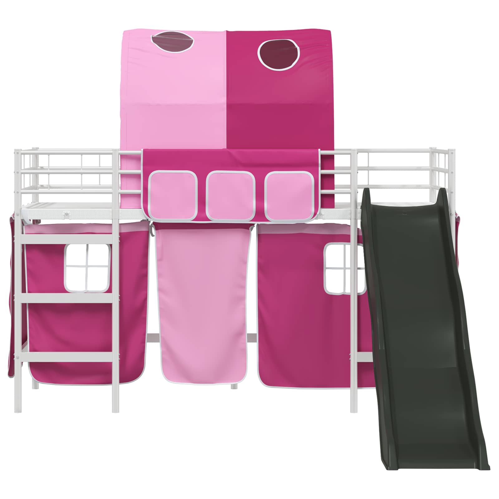 Loftbed voor Kids Wit en Roze 100 x 190 cm Metaal is nu te koop bij PeponiXL, paradijselijk wonen!
