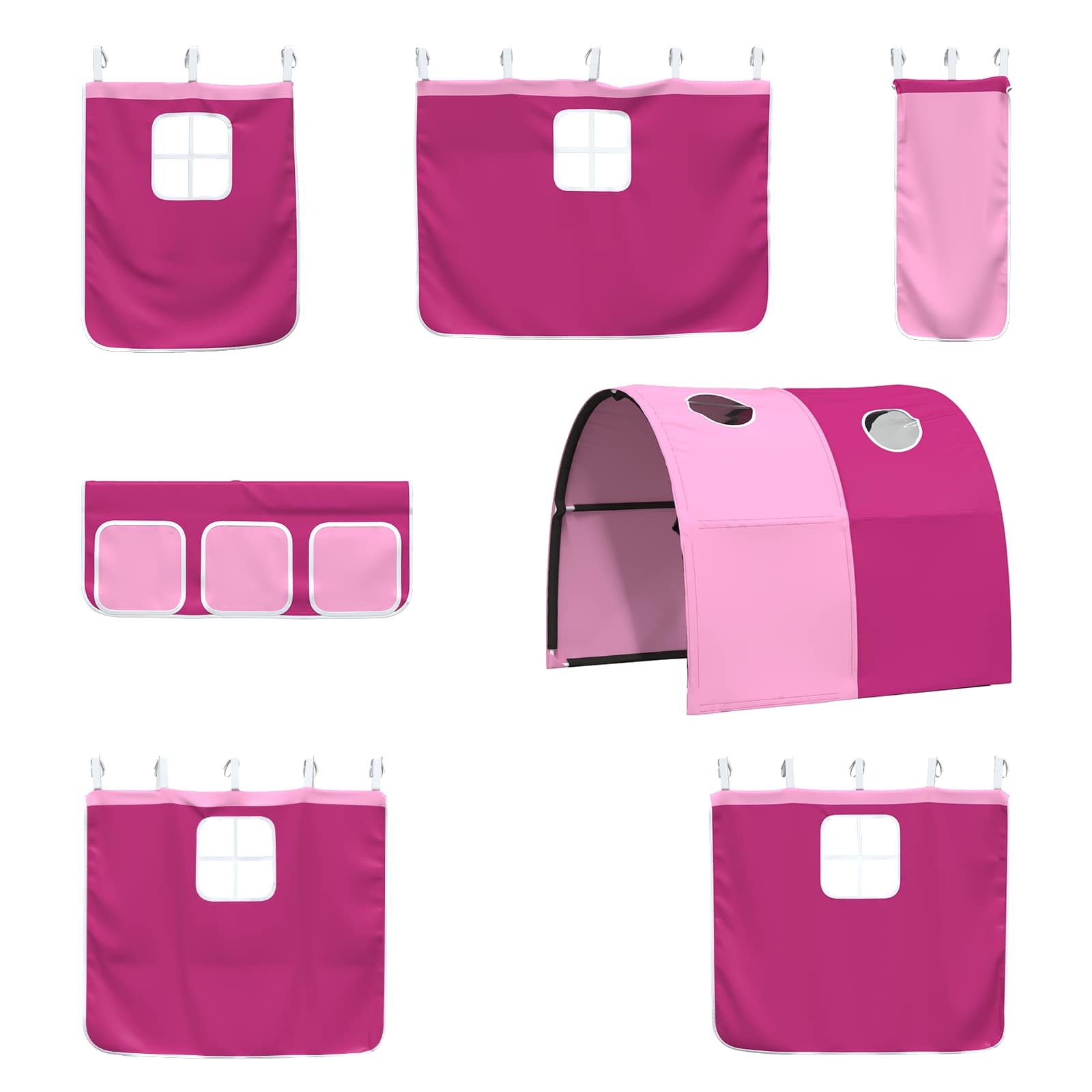 Loftbed voor Kids Wit en Roze 107 x 200 cm Metaal is nu te koop bij PeponiXL, paradijselijk wonen!