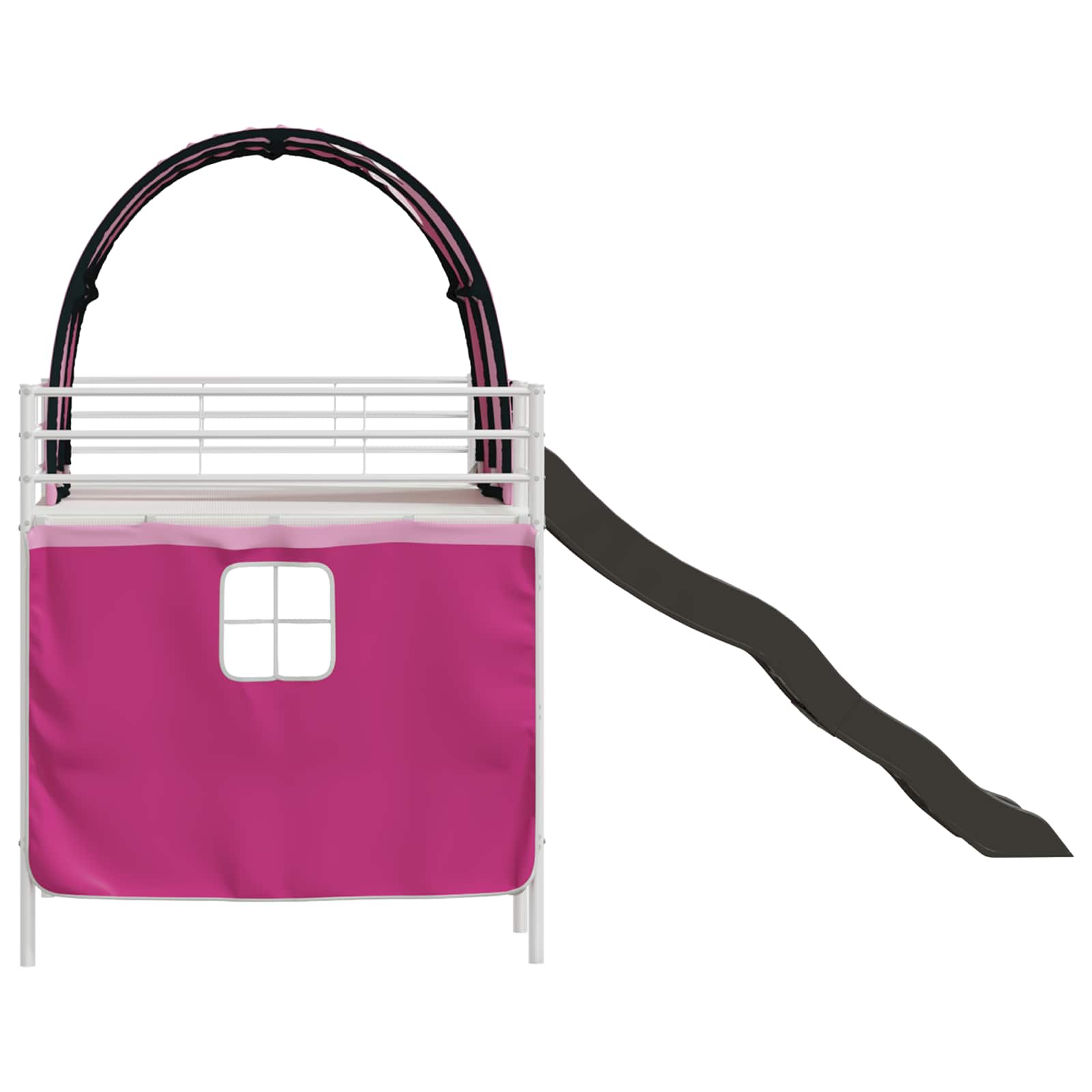 Loftbed voor Kids Wit en Roze 107 x 200 cm Metaal is nu te koop bij PeponiXL, paradijselijk wonen!