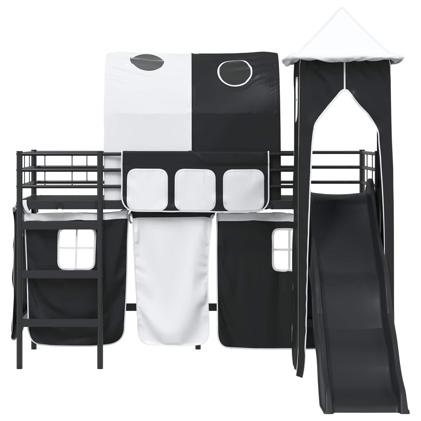 Loftbed voor Kids Zwart 75 x 190 cm Metaal is nu te koop bij PeponiXL, paradijselijk wonen!