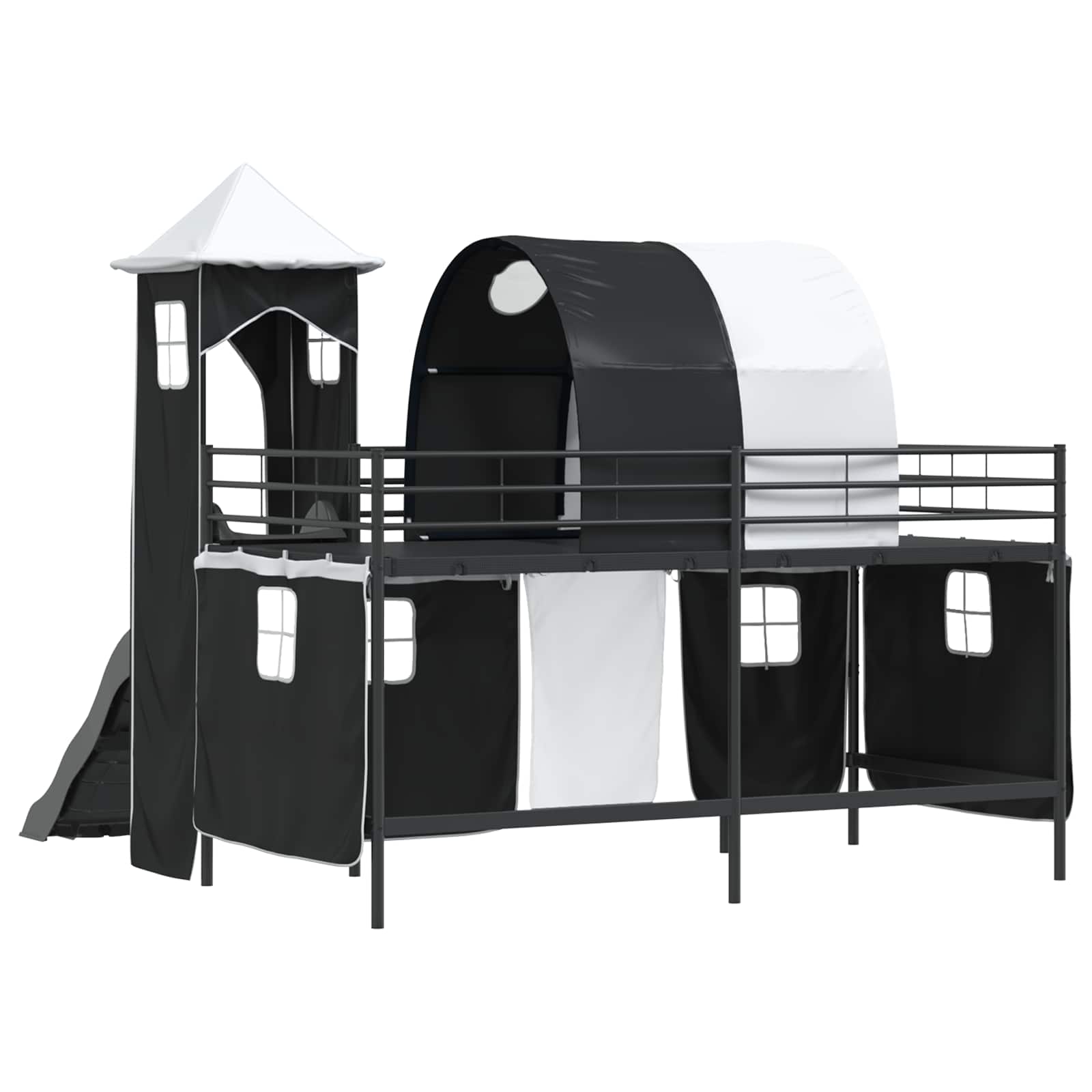 Loftbed voor Kids Zwart 80 x 200 cm Metaal is nu te koop bij PeponiXL, paradijselijk wonen!