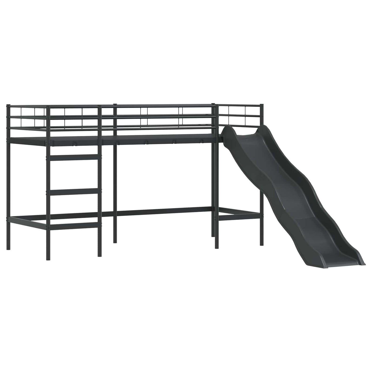 Loftbed voor Kids Zwart 90 x 190 cm Metaal is nu te koop bij PeponiXL, paradijselijk wonen!