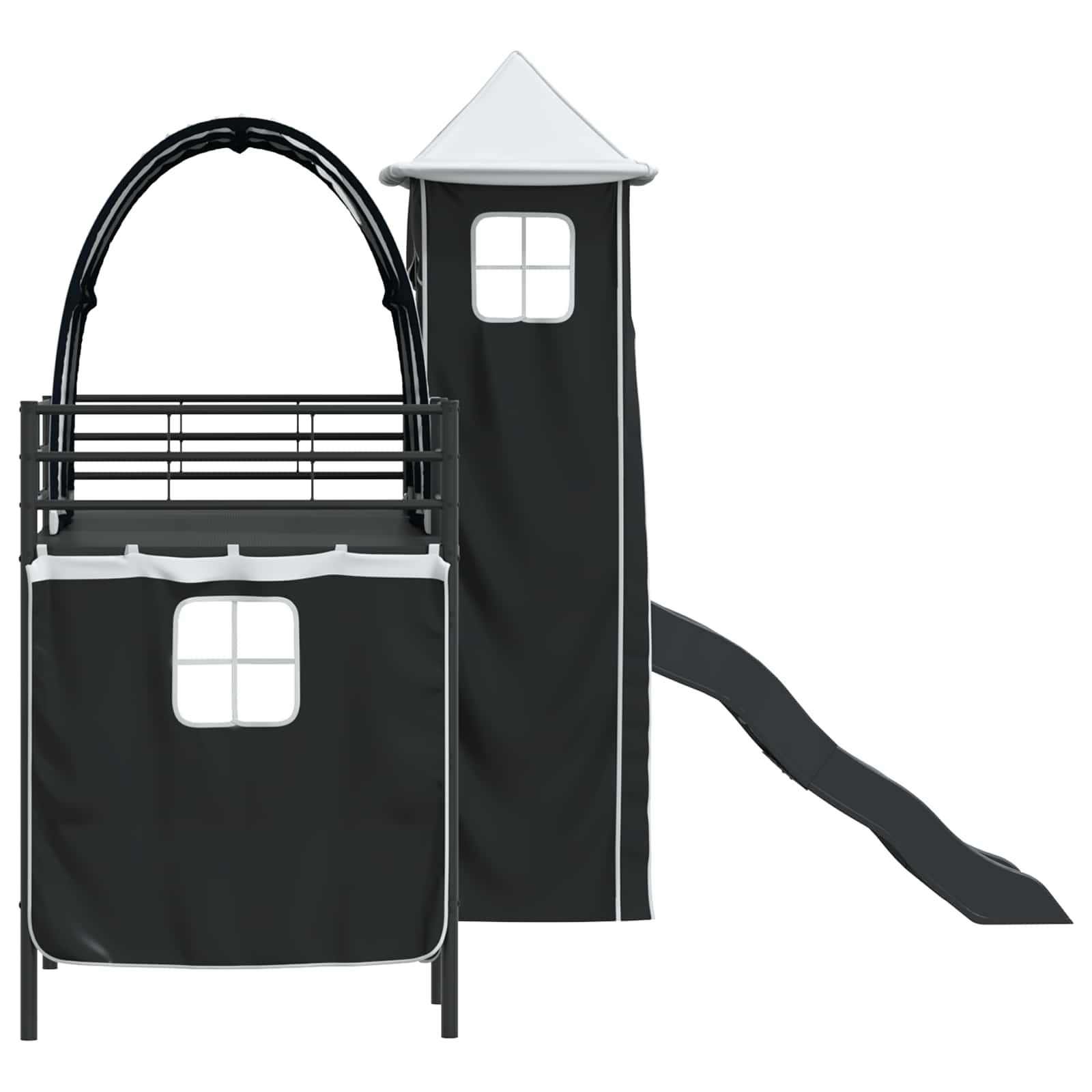 Loftbed voor Kids Zwart 90 x 190 cm Metaal is nu te koop bij PeponiXL, paradijselijk wonen!