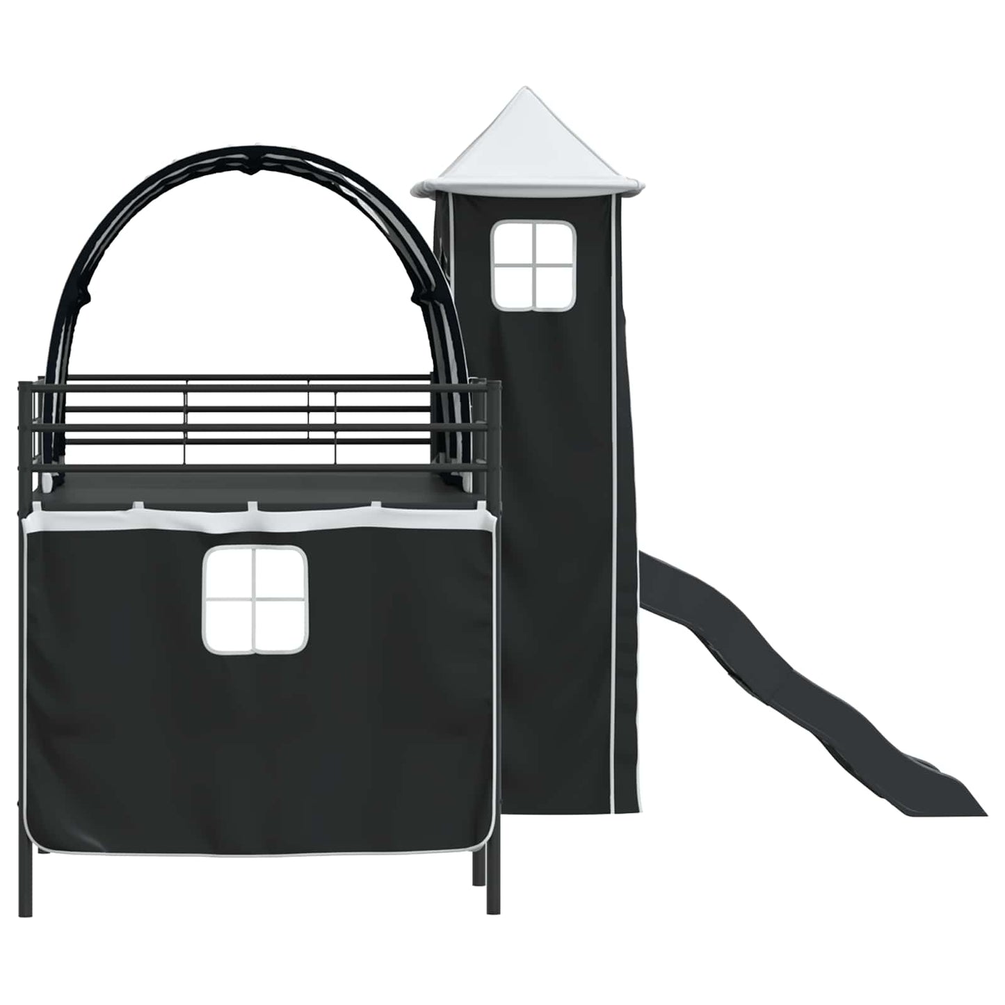 Loftbed voor Kids Zwart 100 x 200 cm Metaal is nu te koop bij PeponiXL, paradijselijk wonen!