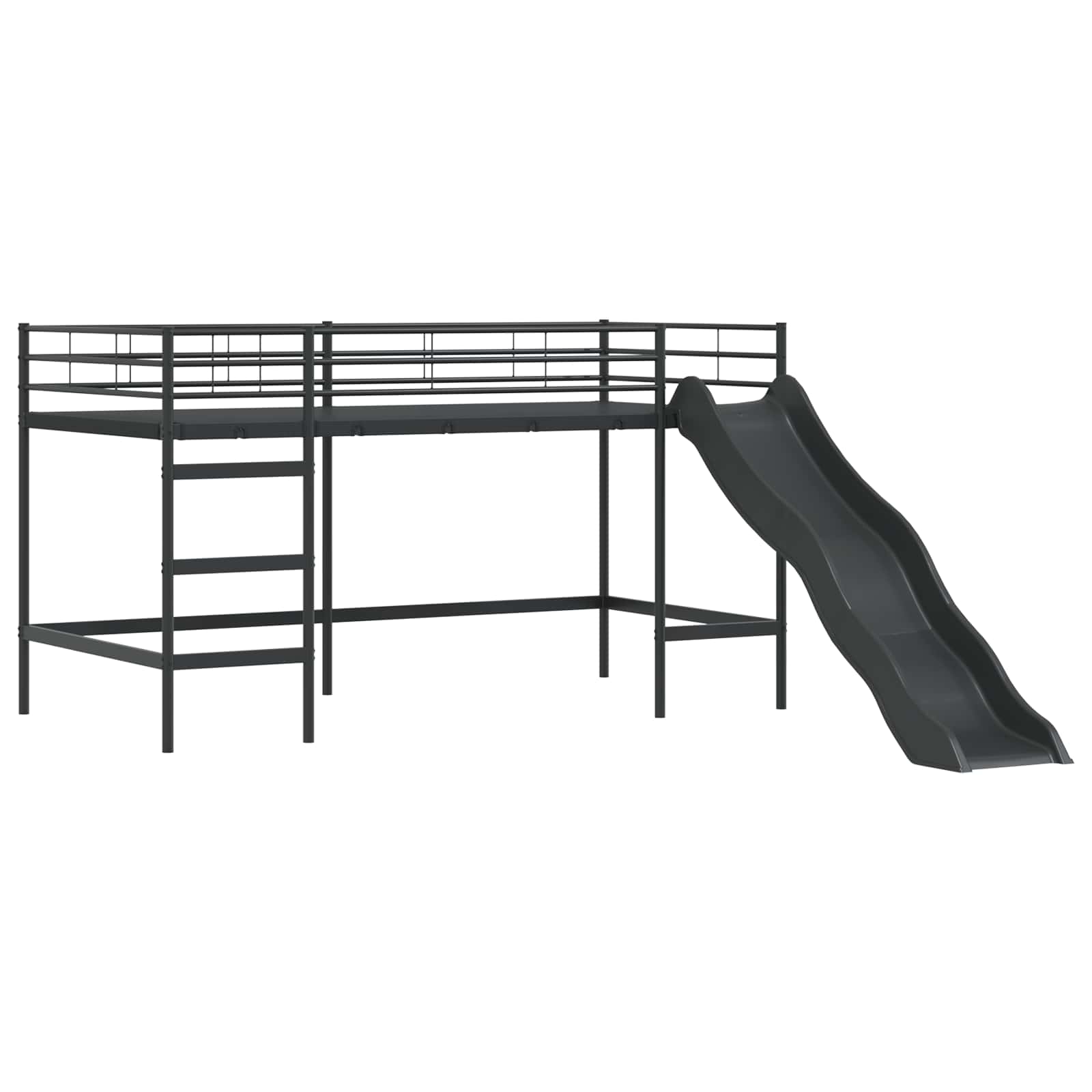 Loftbed voor Kids Zwart en Blauw 80 x 200 cm Metaal is nu te koop bij PeponiXL, paradijselijk wonen!
