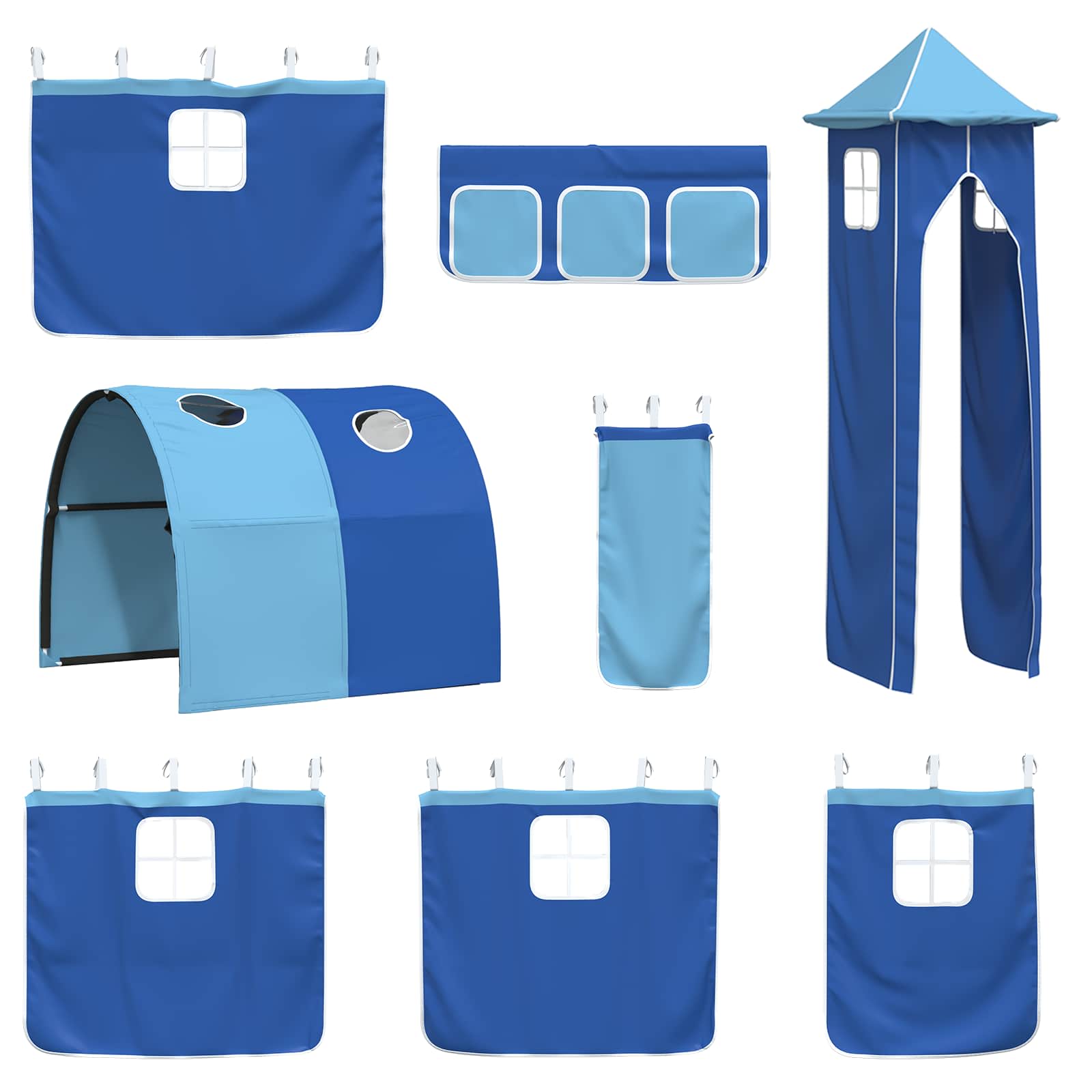 Loftbed voor Kids Zwart en Blauw 90 x 190 cm Metaal is nu te koop bij PeponiXL, paradijselijk wonen!