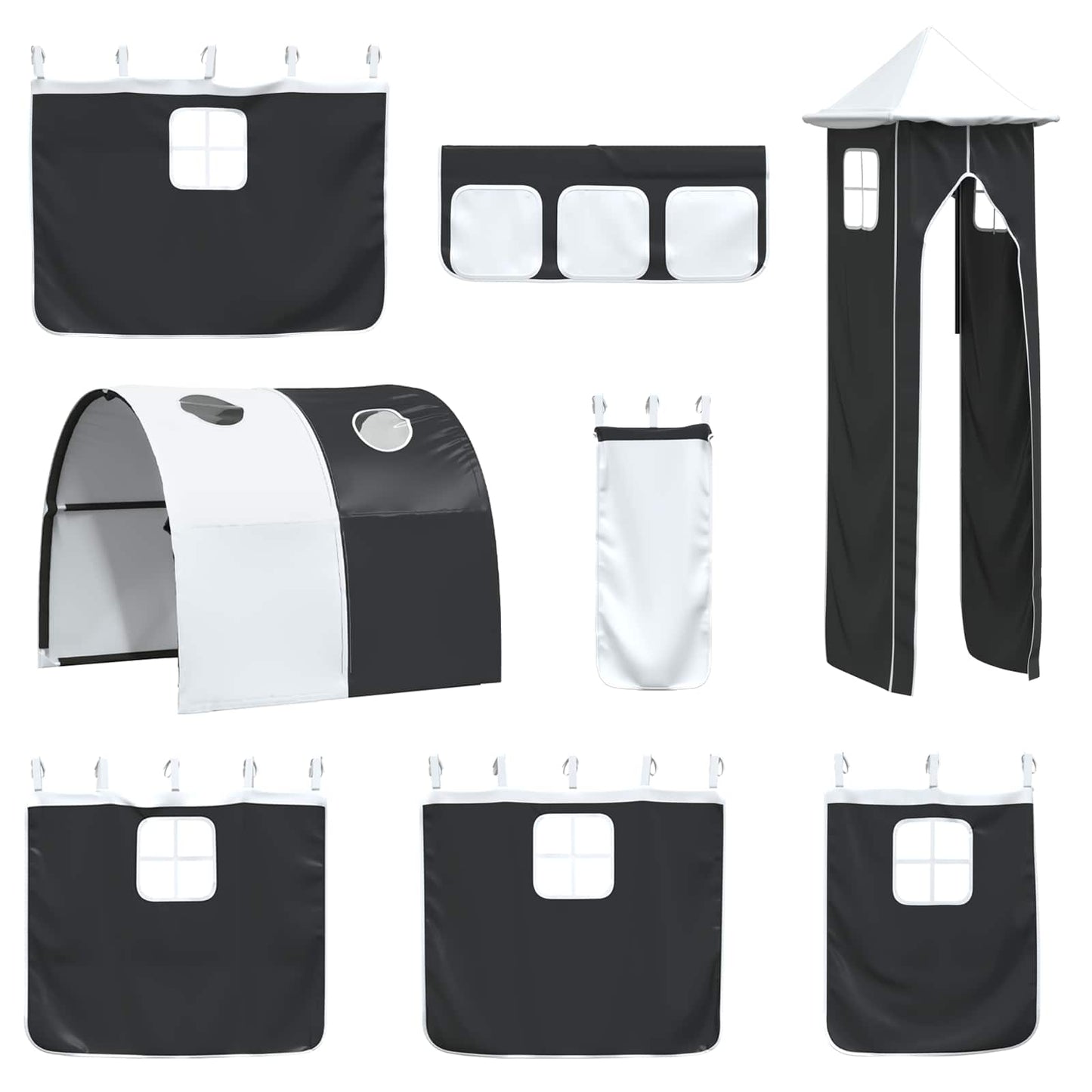 Loftbed voor Kids Wit en zwart 99,5 x 190 cm Metaal is nu te koop bij PeponiXL, paradijselijk wonen!