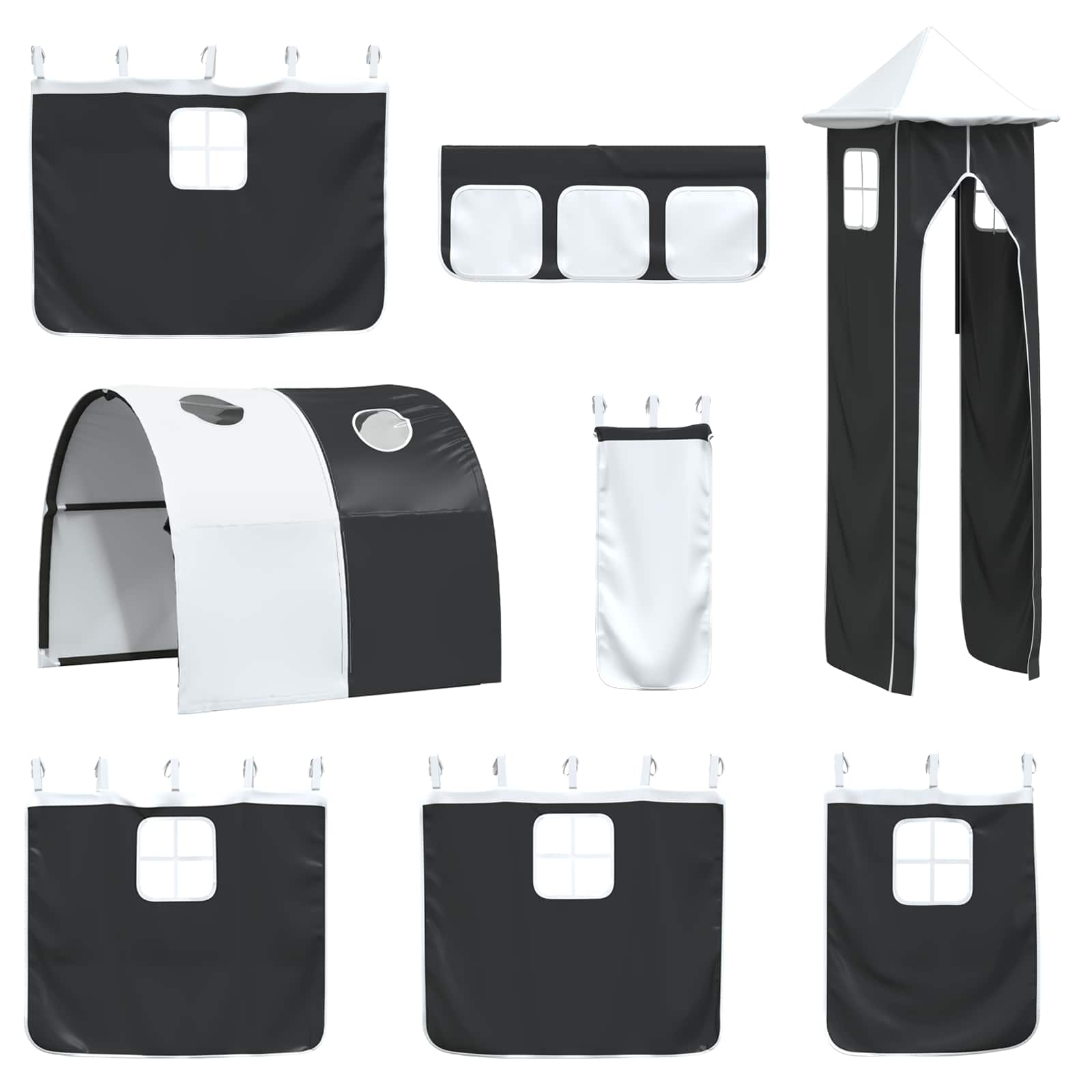 Loftbed voor Kids Wit en zwart 99,5 x 190 cm Metaal is nu te koop bij PeponiXL, paradijselijk wonen!