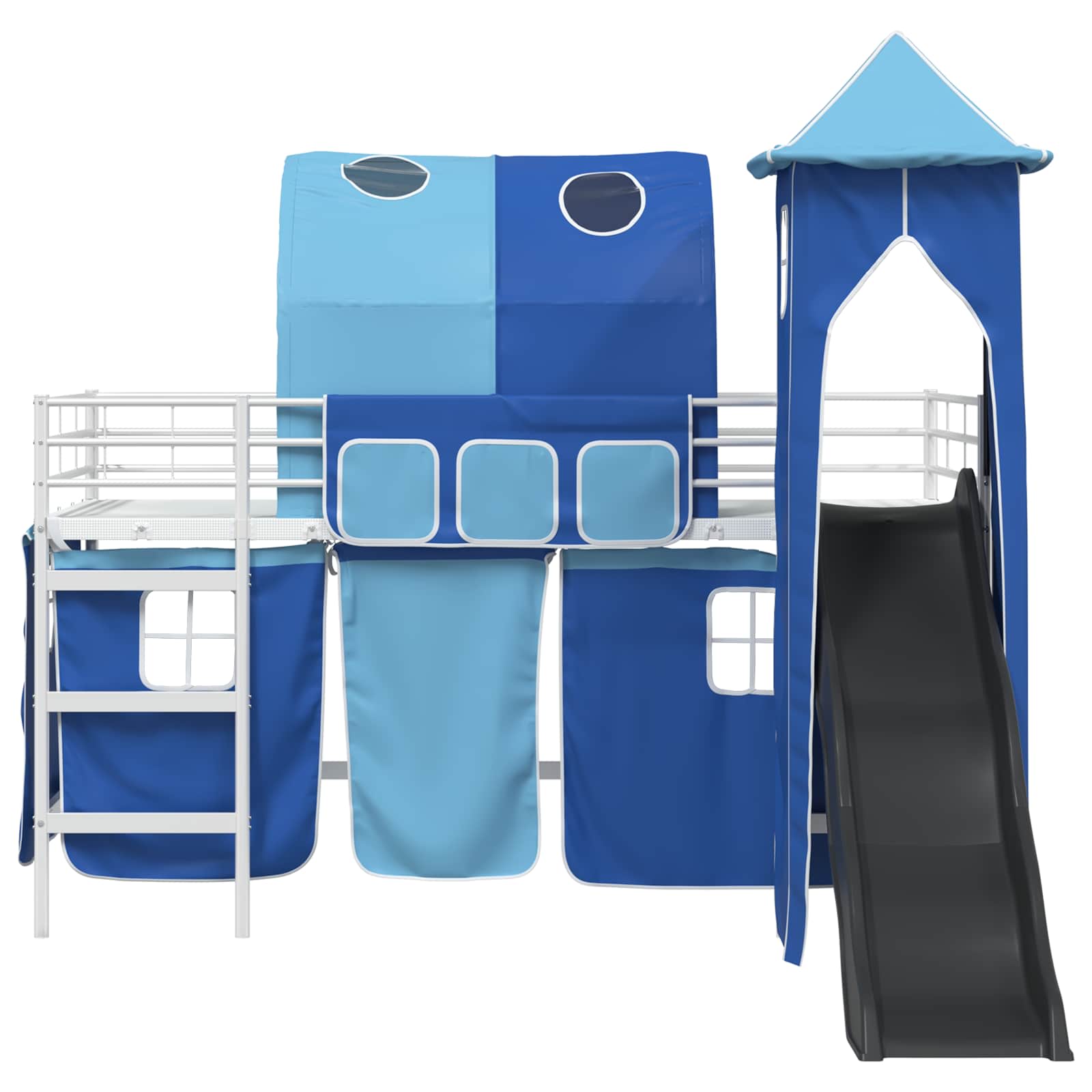 Loftbed voor Kids Wit en Blauw 80 x 200 cm Metaal is nu te koop bij PeponiXL, paradijselijk wonen!