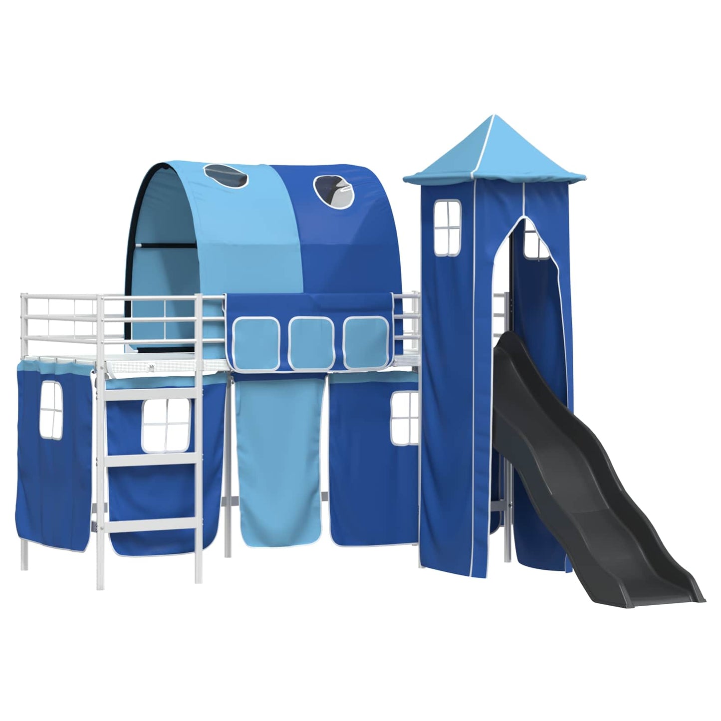 Loftbed voor Kids Wit en Blauw 90 x 190 cm Metaal is nu te koop bij PeponiXL, paradijselijk wonen!