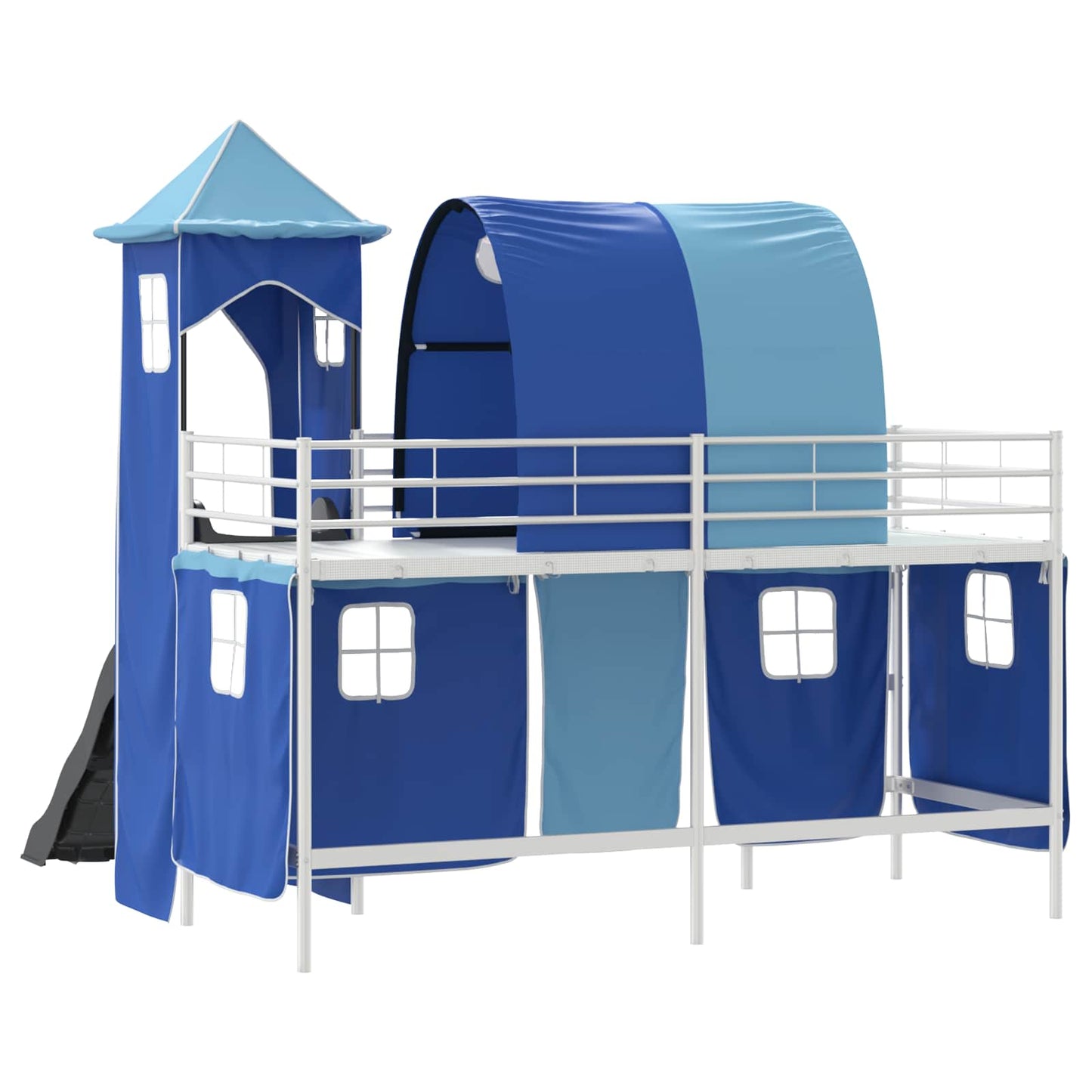 Loftbed voor Kids Wit en Blauw 90 x 190 cm Metaal is nu te koop bij PeponiXL, paradijselijk wonen!