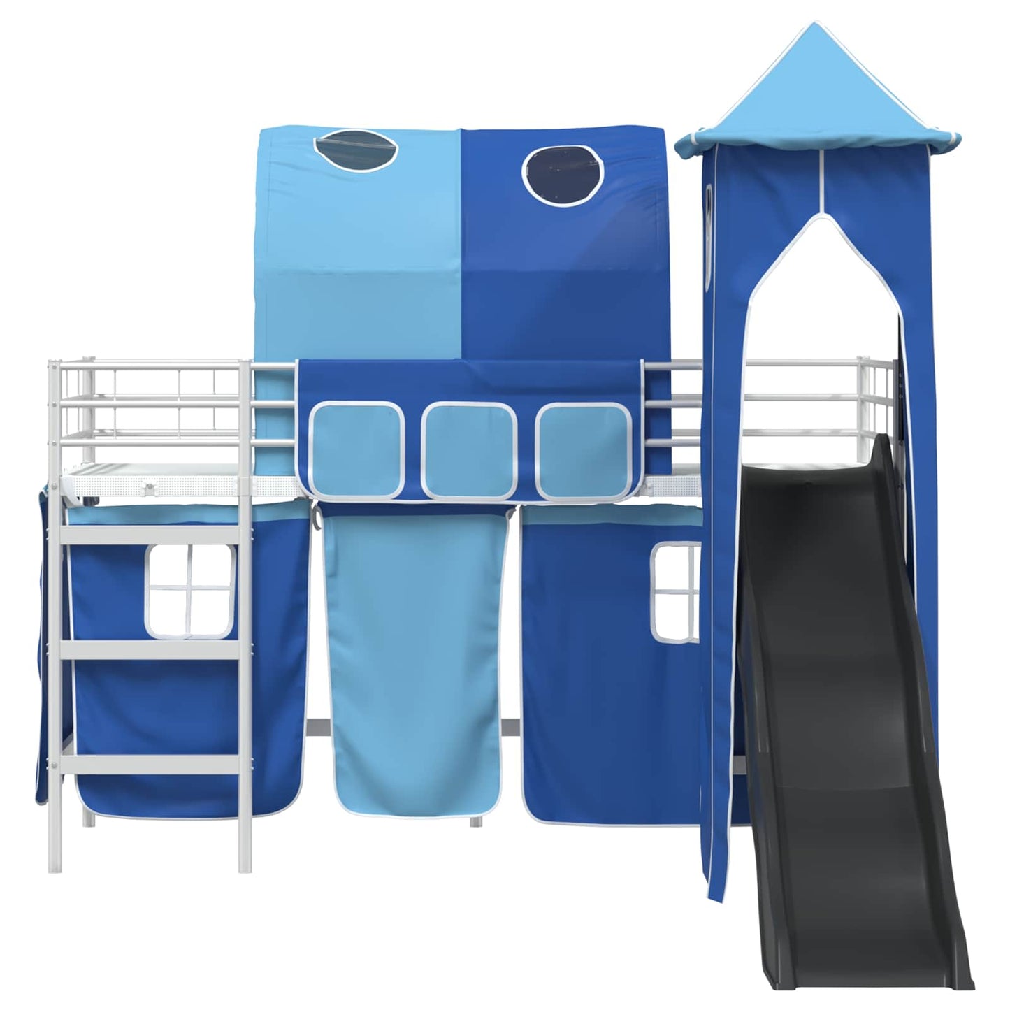 Loftbed voor Kids Wit en Blauw 90 x 190 cm Metaal is nu te koop bij PeponiXL, paradijselijk wonen!