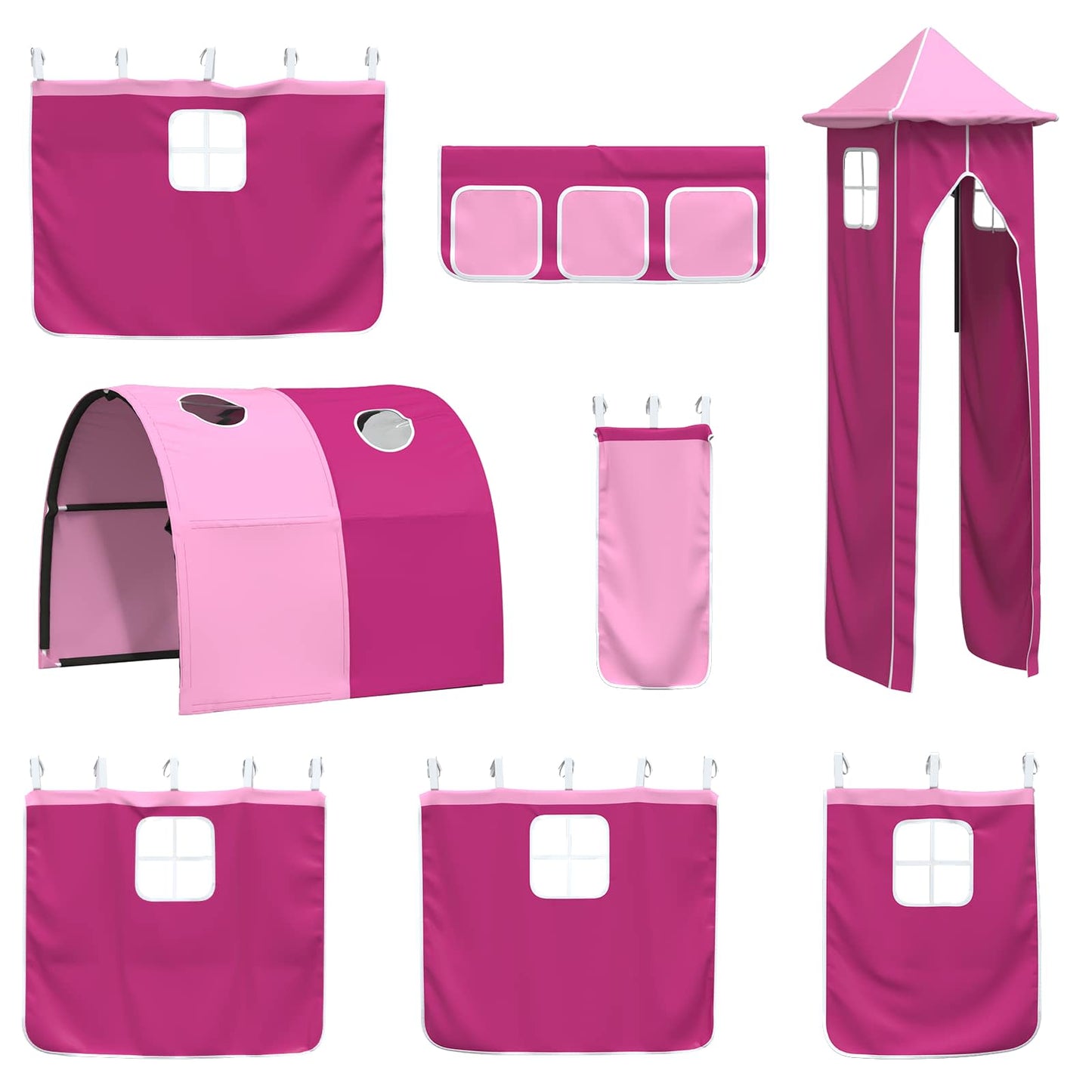 Loftbed voor Kids Wit en Roze 90 x 190 cm Metaal is nu te koop bij PeponiXL, paradijselijk wonen!