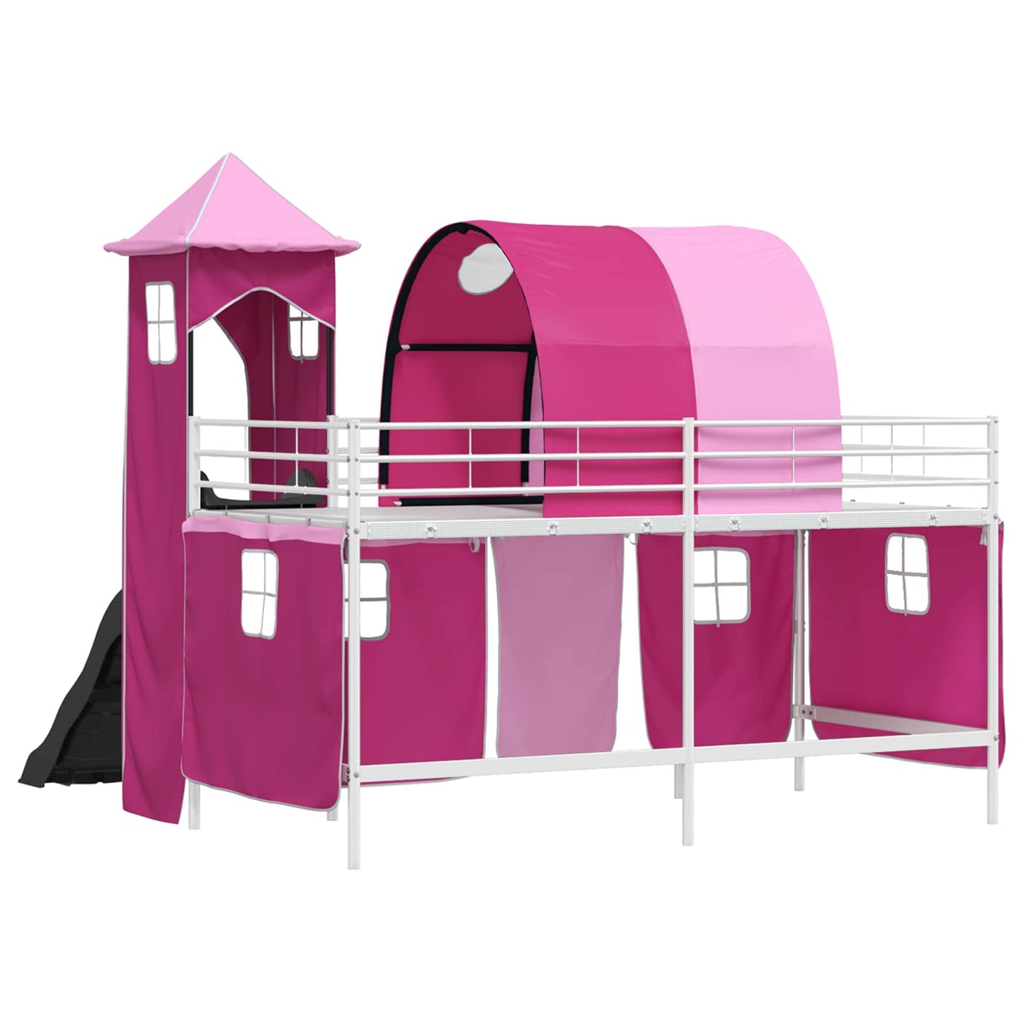 Loftbed voor Kids Wit en Roze 90 x 200 cm Metaal is nu te koop bij PeponiXL, paradijselijk wonen!
