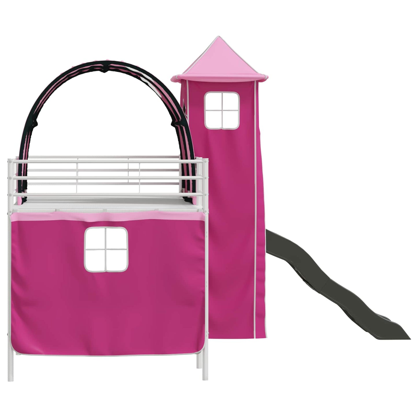 Loftbed voor Kids Wit en Roze 90 x 200 cm Metaal is nu te koop bij PeponiXL, paradijselijk wonen!