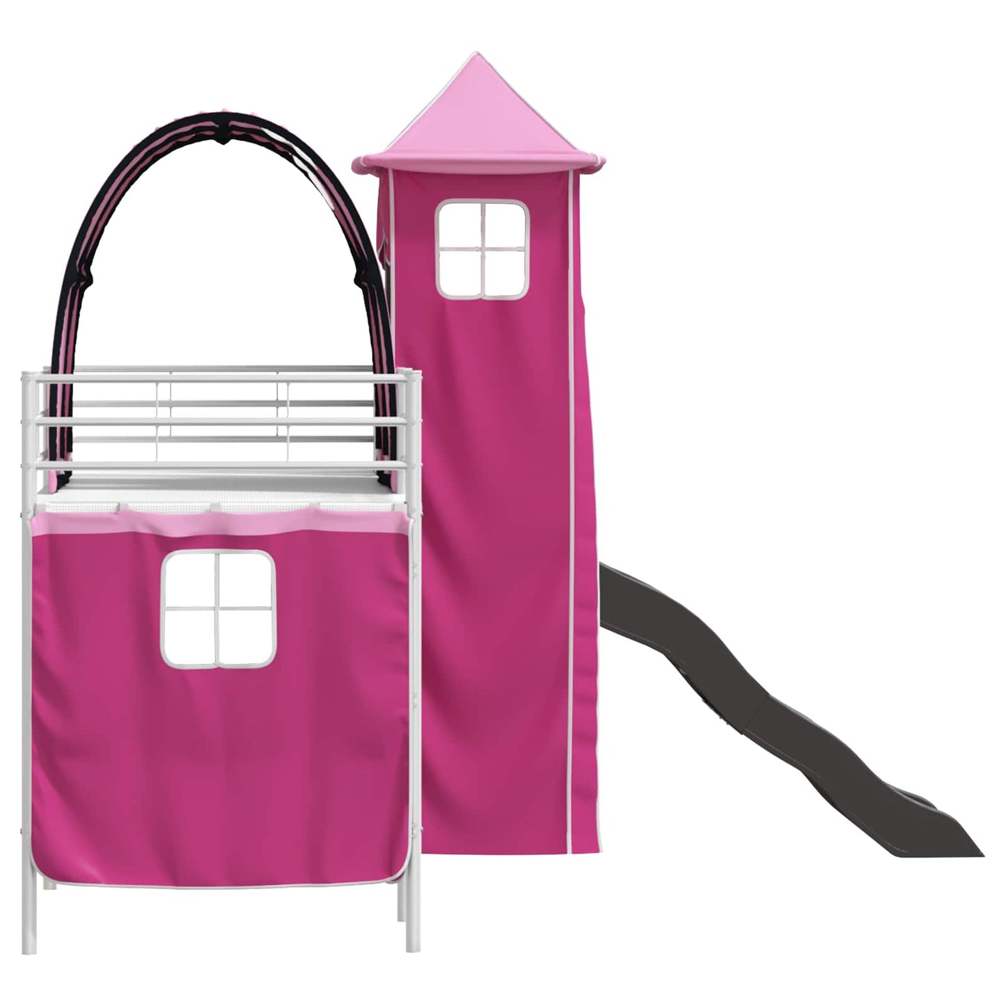 Loftbed voor Kids Wit en Roze 100 x 190 cm Metaal is nu te koop bij PeponiXL, paradijselijk wonen!