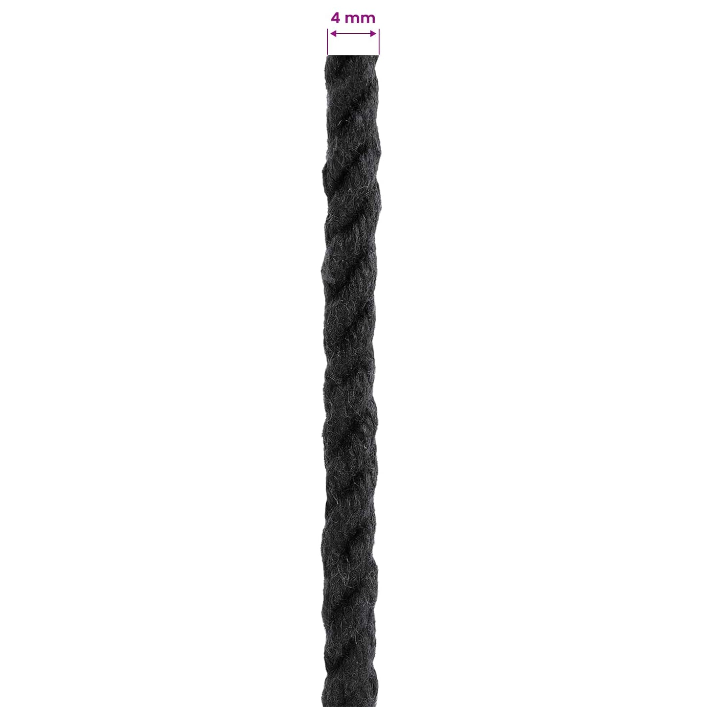 Touw Zwart 0,4 x 0,4 x 25000 cm Katoen