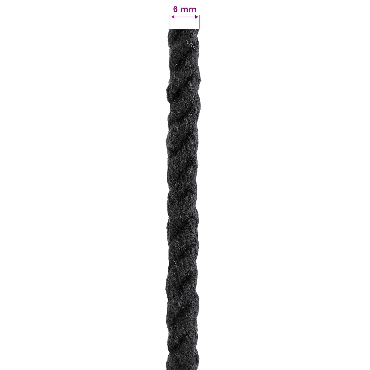 Touw Zwart 0,6 x 0,6 x 50000 cm Katoen