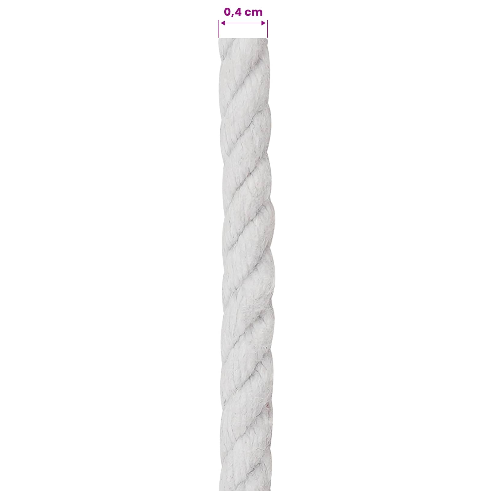 Touw Wit 0,4 x 0,4 x 50000 cm Katoen is nu te koop bij PeponiXL, paradijselijk wonen!