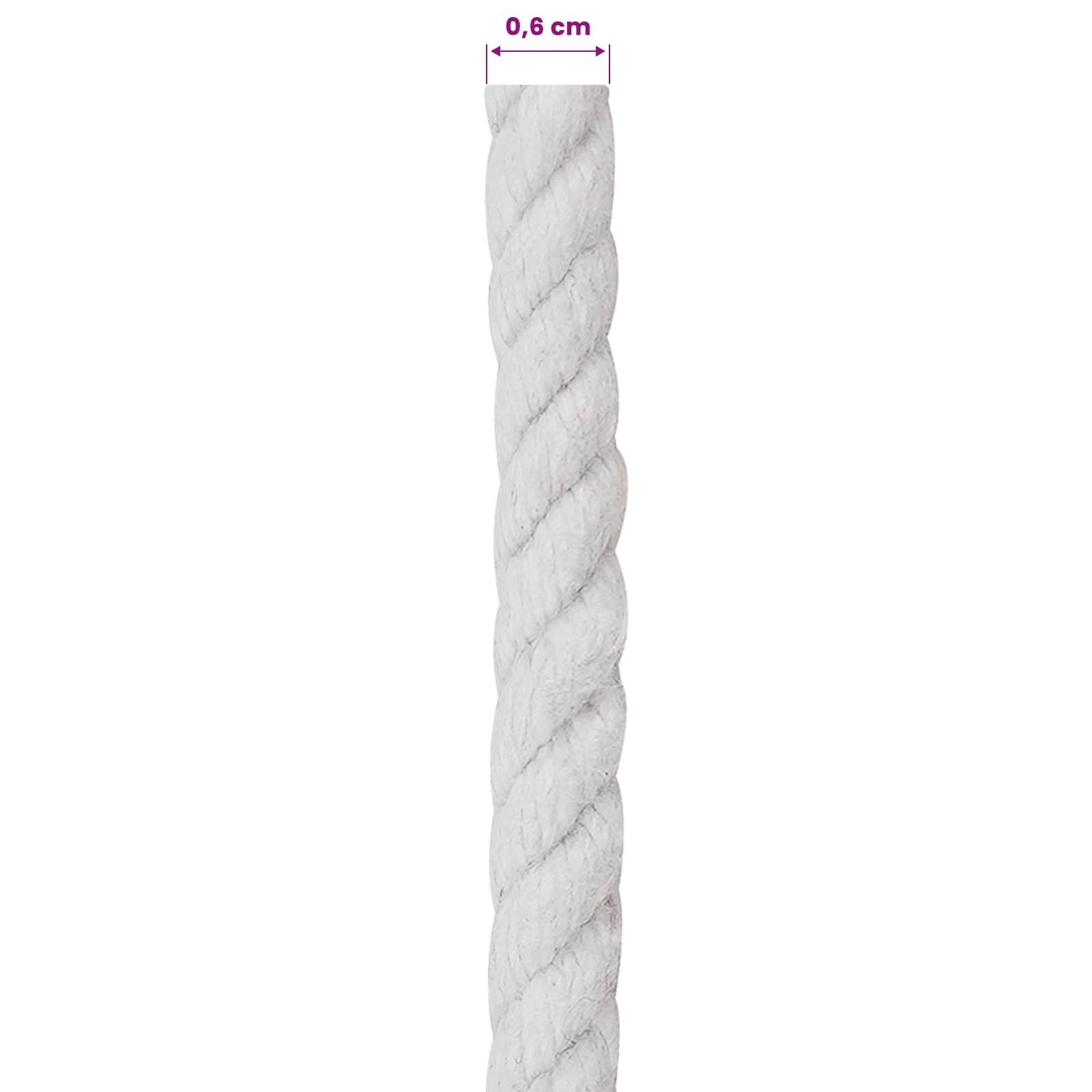 Touw Wit 0,6 x 0,6 x 50000 cm Katoen is nu te koop bij PeponiXL, paradijselijk wonen!