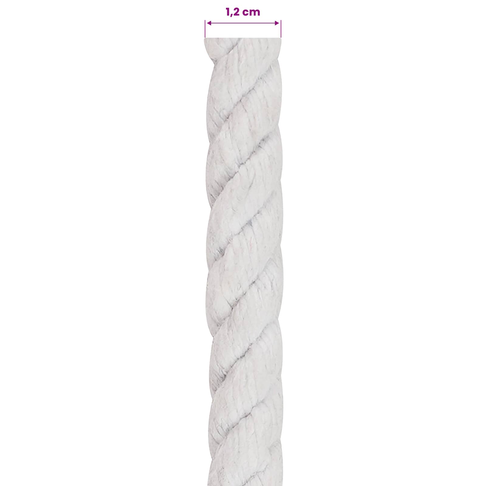 Touw Wit 1,2 x 1,2 x 5000 cm Katoen is nu te koop bij PeponiXL, paradijselijk wonen!