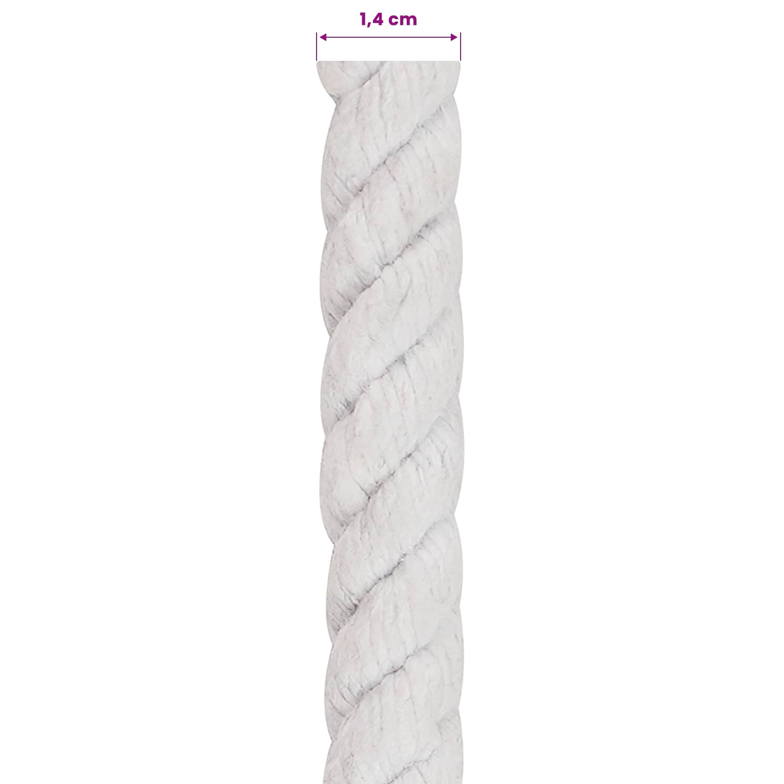 Touw Wit 1,4 x 1,4 x 25000 cm Katoen is nu te koop bij PeponiXL, paradijselijk wonen!