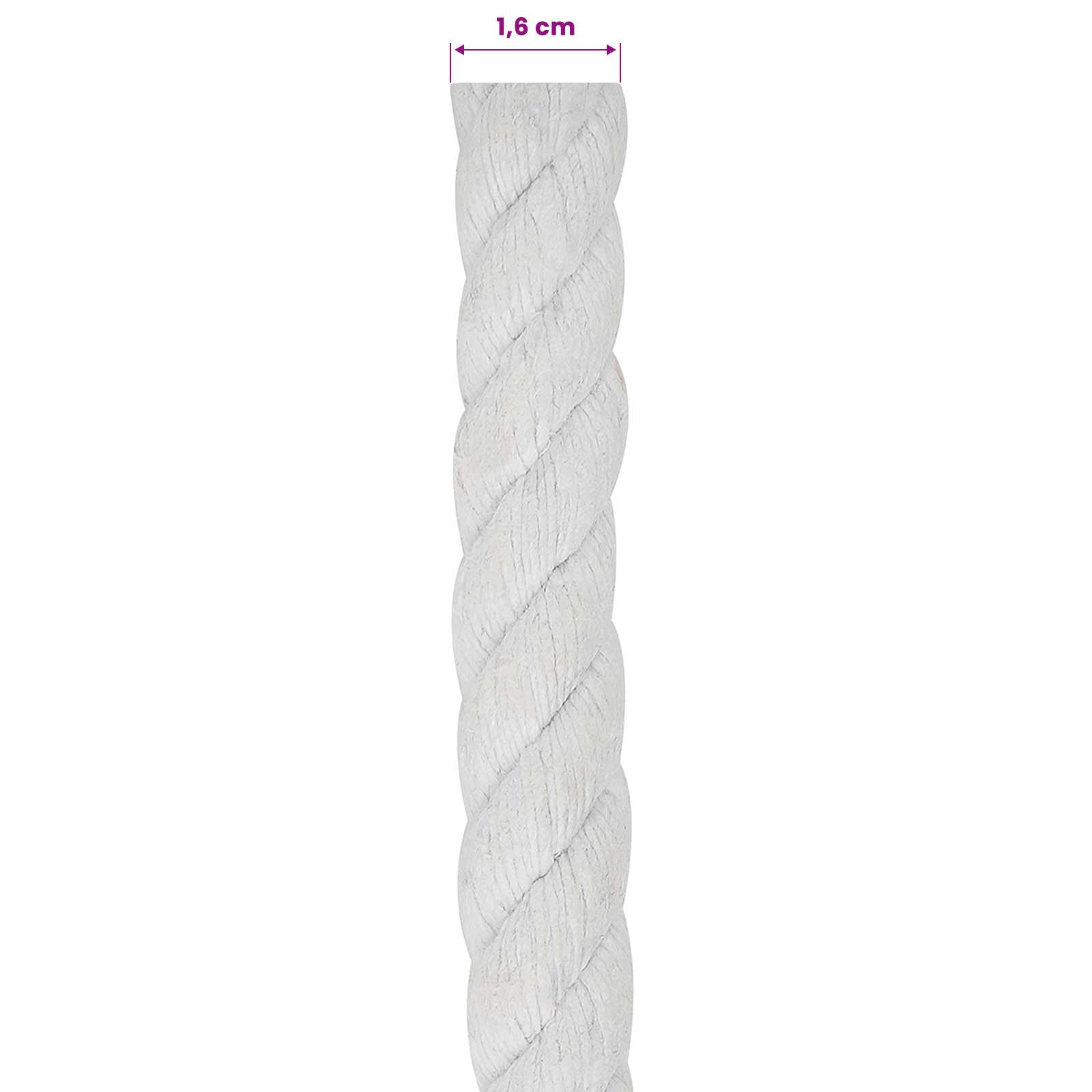 Touw Wit 1,6 x 1,6 x 2500 cm Katoen is nu te koop bij PeponiXL, paradijselijk wonen!