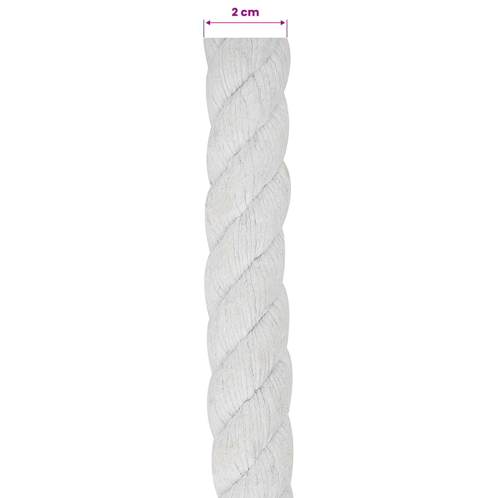 Touw Wit 2 x 2 x 2500 cm Katoen is nu te koop bij PeponiXL, paradijselijk wonen!