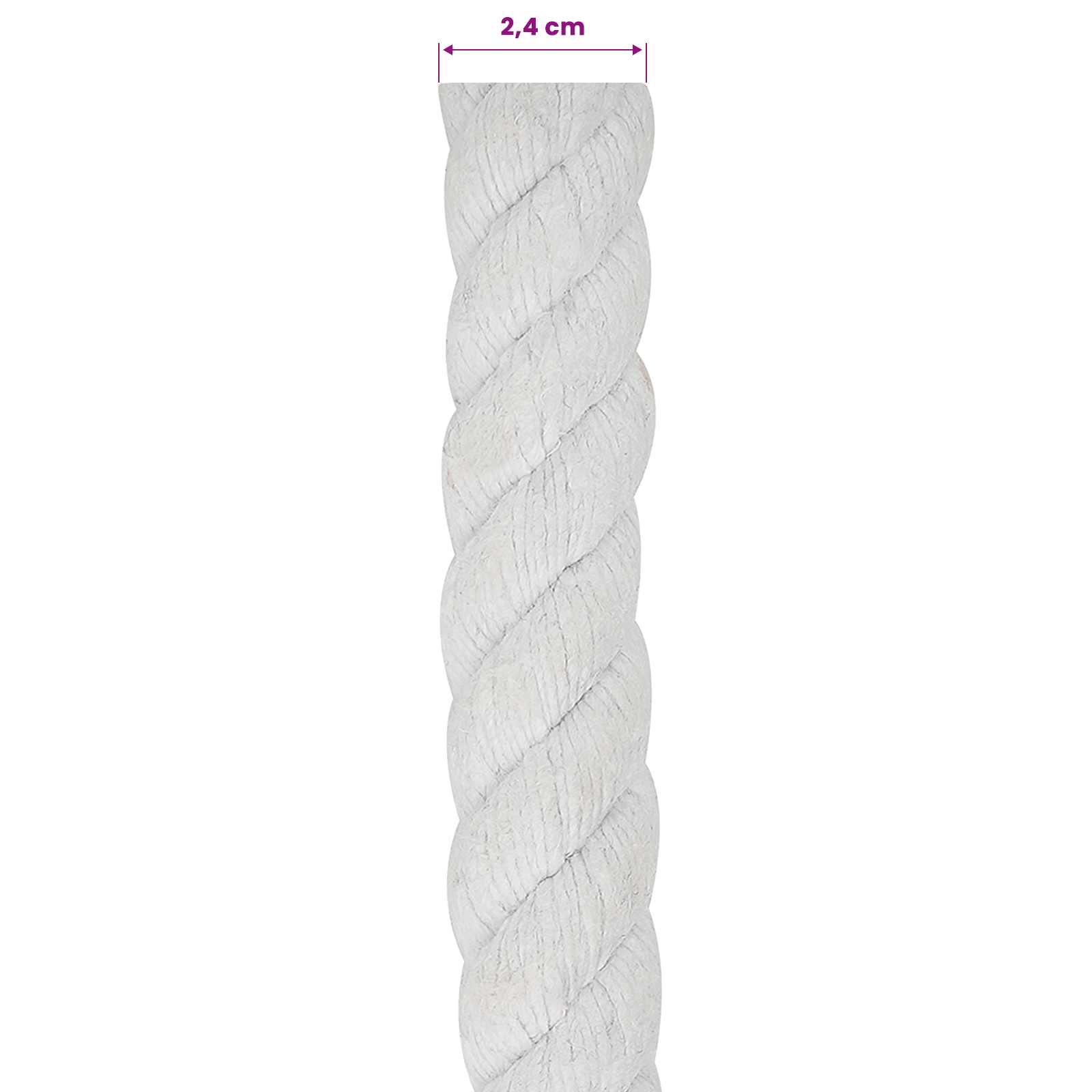 Touw Wit 2,4 x 2,4 x 2500 cm Katoen is nu te koop bij PeponiXL, paradijselijk wonen!