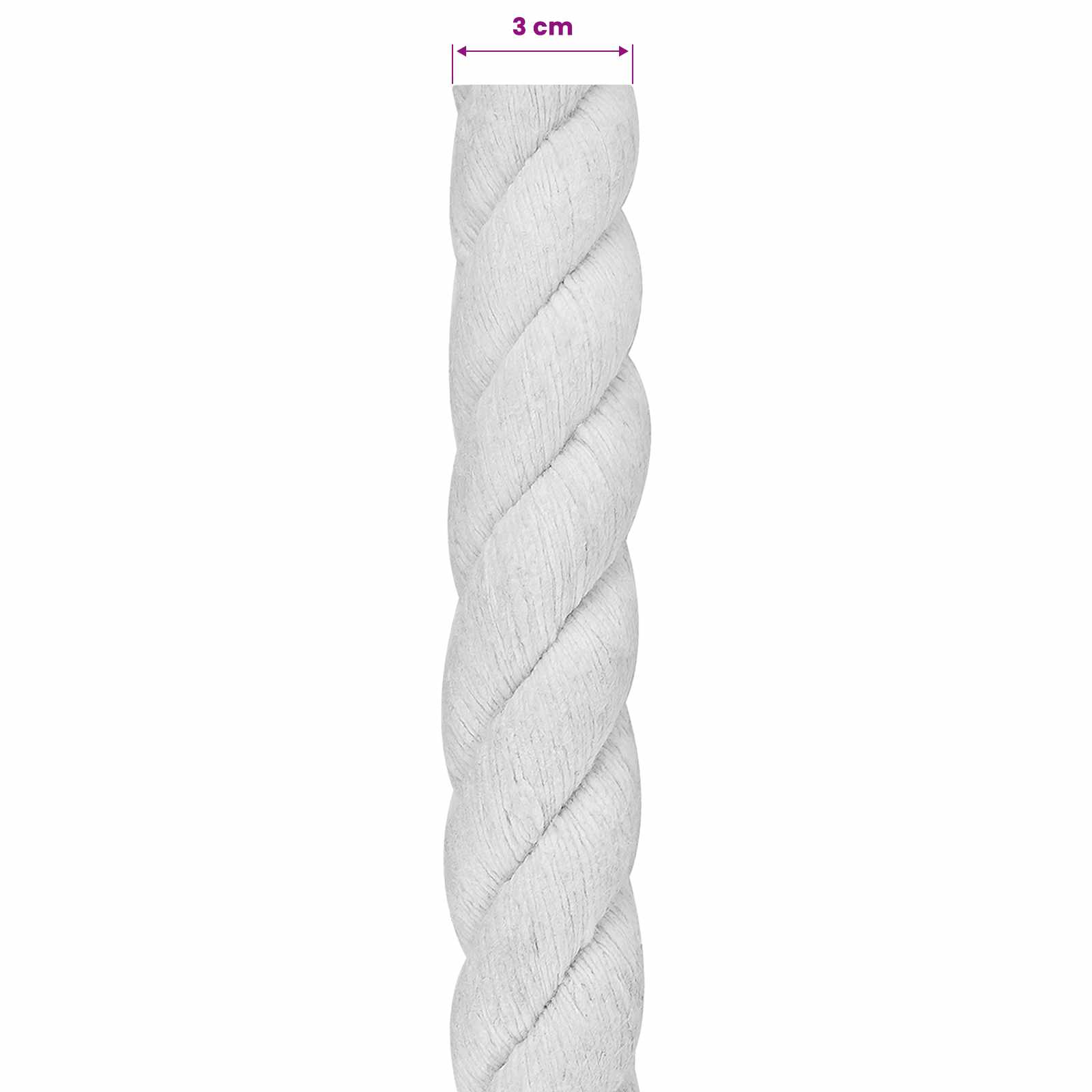 Touw Wit 3 x 3 x 2500 cm Katoen is nu te koop bij PeponiXL, paradijselijk wonen!
